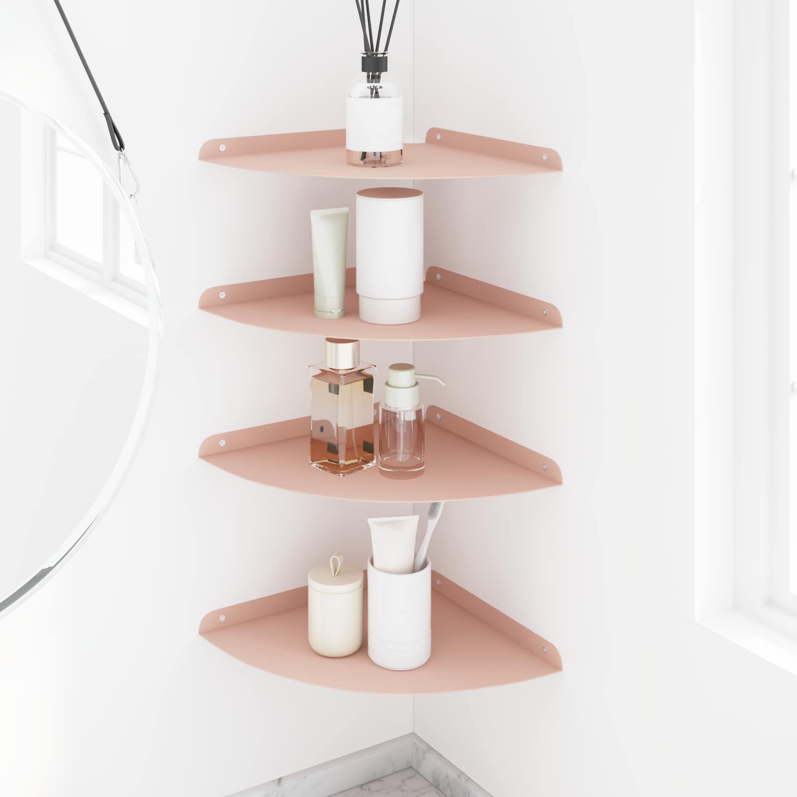 Drijvende plank met plank met opslag 4 pcs Roze 30 x 30 x 2 cm is nu te koop bij PeponiXL, paradijselijk wonen!
