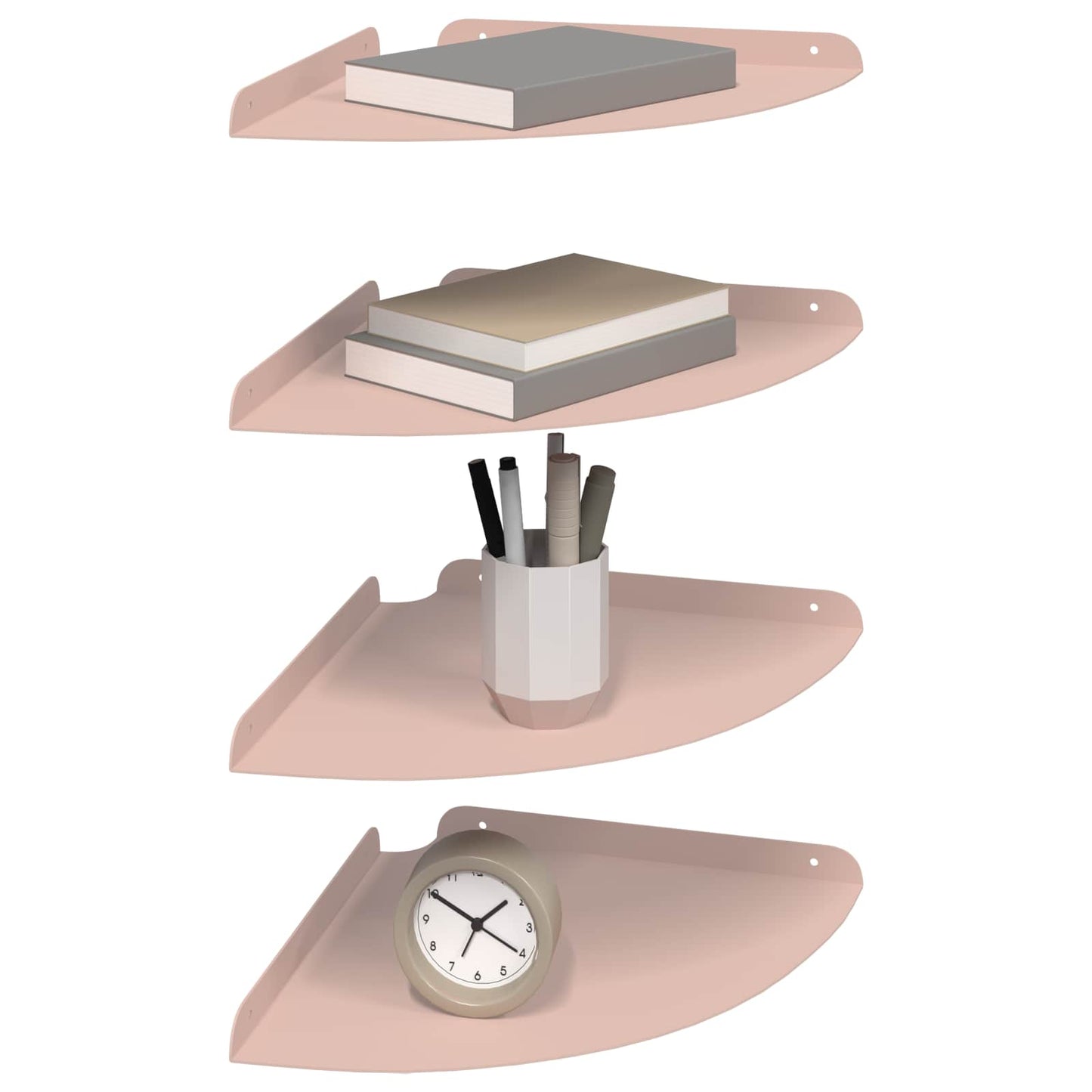 Drijvende plank met plank met opslag 4 pcs Roze 30 x 30 x 2 cm is nu te koop bij PeponiXL, paradijselijk wonen!