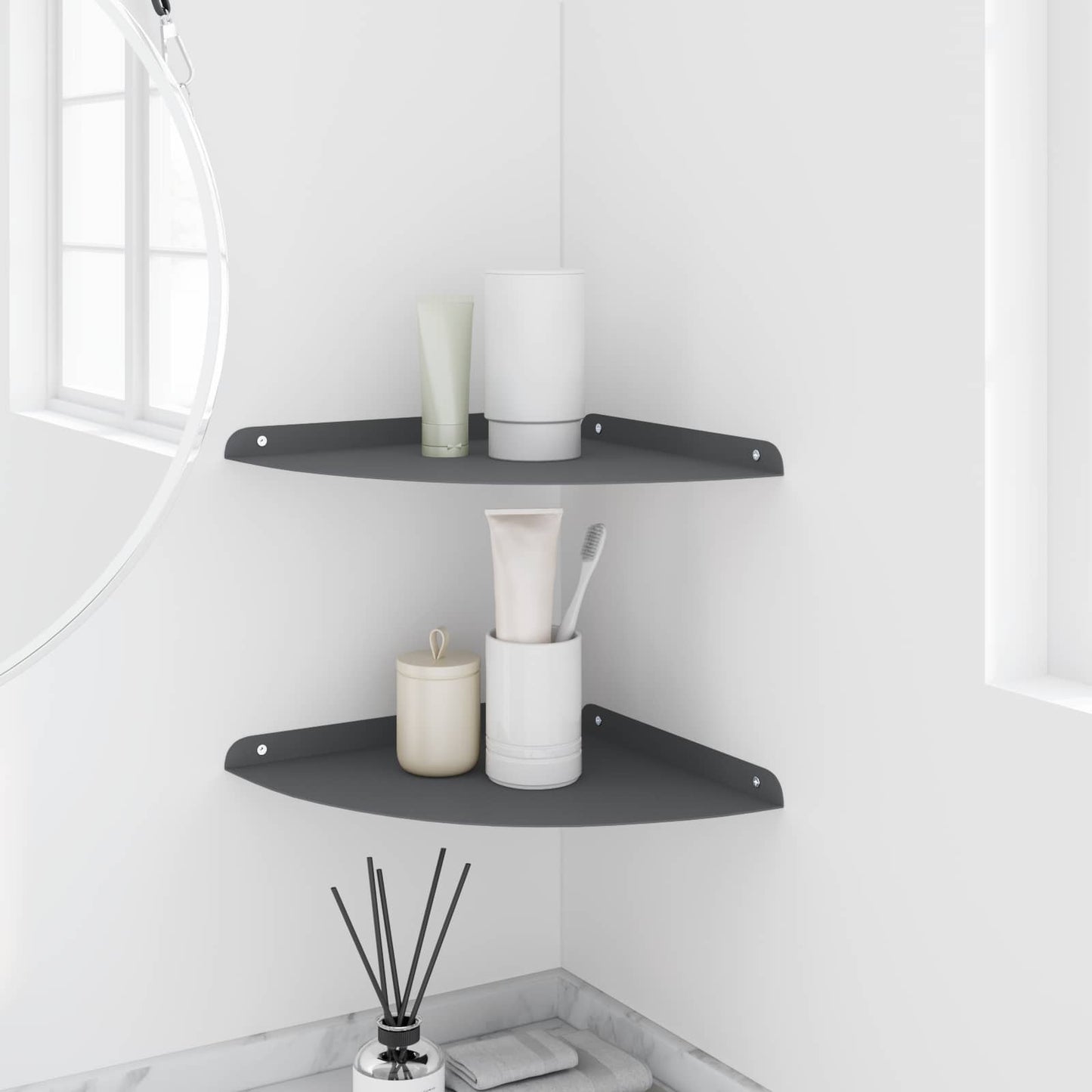 Drijvende plank met plank 2 pcs Antraciet 30 x 30 x 2 cm is nu te koop bij PeponiXL, paradijselijk wonen!