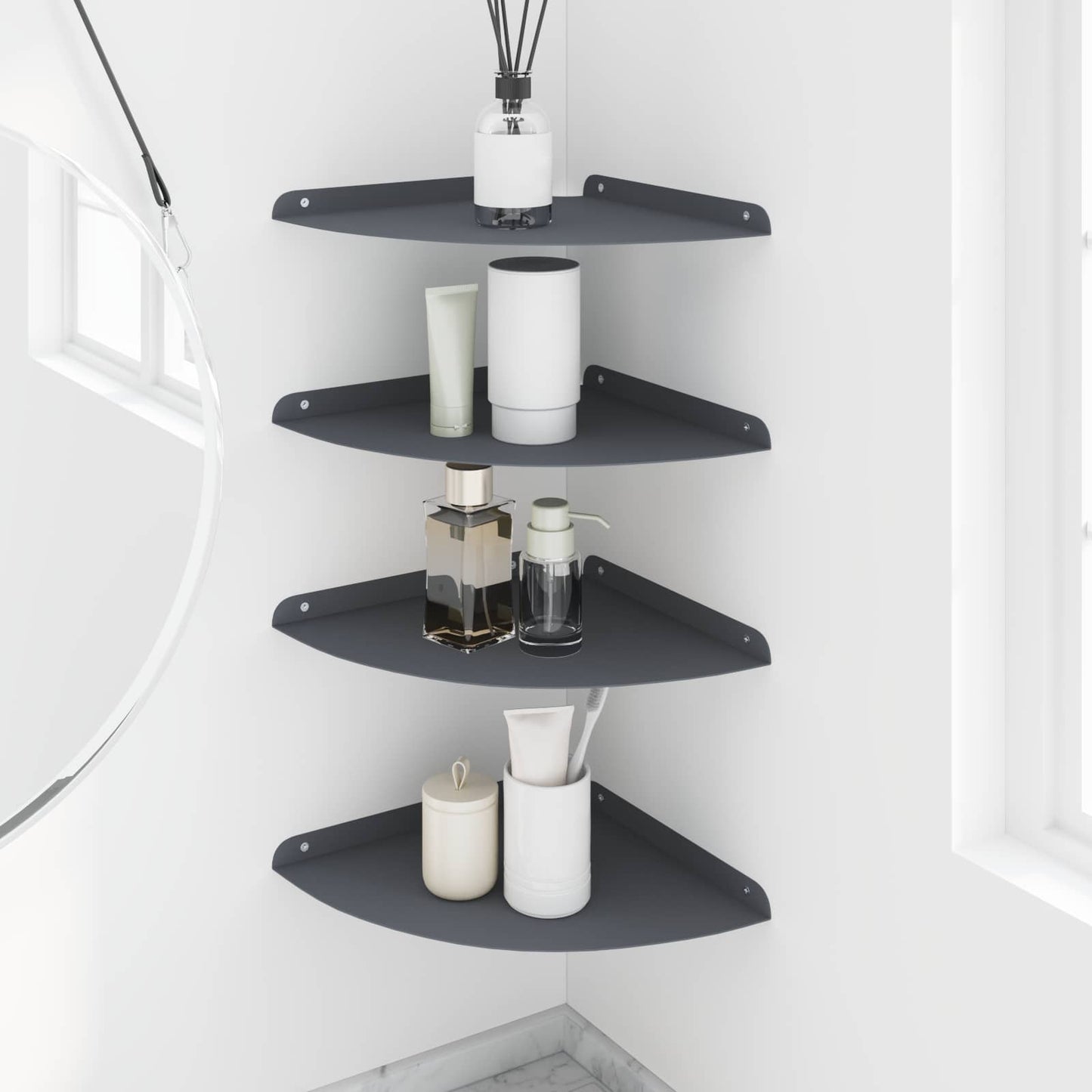 Drijvende plank met plank 4 pcs Antraciet 30 x 30 x 2 cm is nu te koop bij PeponiXL, paradijselijk wonen!