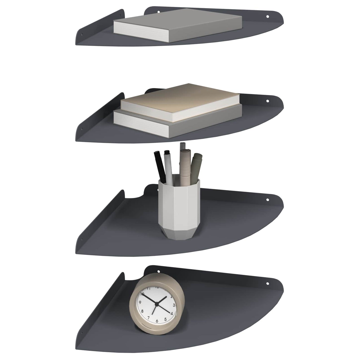 Drijvende plank met plank 4 pcs Antraciet 30 x 30 x 2 cm is nu te koop bij PeponiXL, paradijselijk wonen!