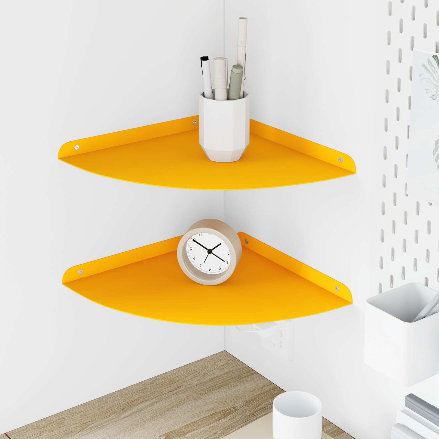Drijvende plank met plank 2 pcs Mosterdgeel 30 x 30 x 2 cm is nu te koop bij PeponiXL, paradijselijk wonen!