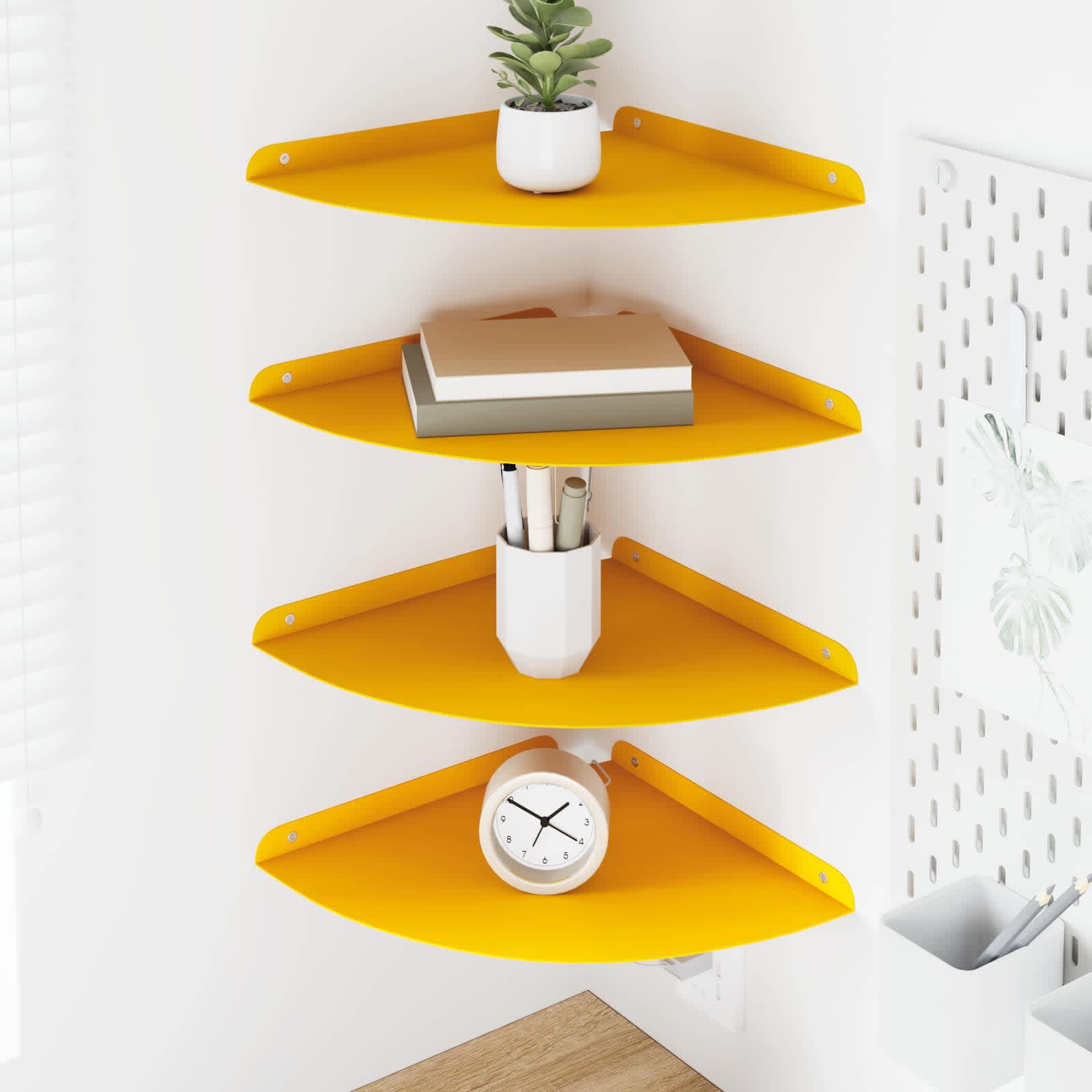 Drijvende plank met plank 4 pcs Mosterdgeel 30 x 30 x 2 cm is nu te koop bij PeponiXL, paradijselijk wonen!