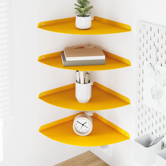Drijvende plank met plank 4 pcs Mosterdgeel 30 x 30 x 2 cm is nu te koop bij PeponiXL, paradijselijk wonen!