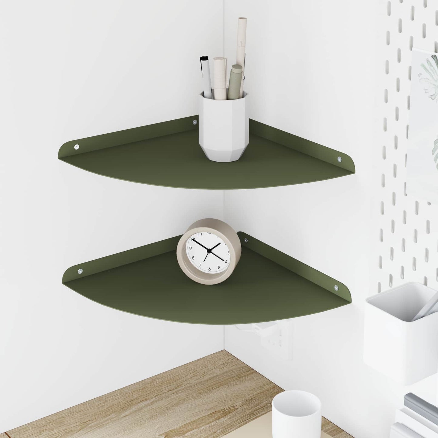 Drijvende plank met plank 2 pcs Olijf Groen 30 x 30 x 2 cm is nu te koop bij PeponiXL, paradijselijk wonen!
