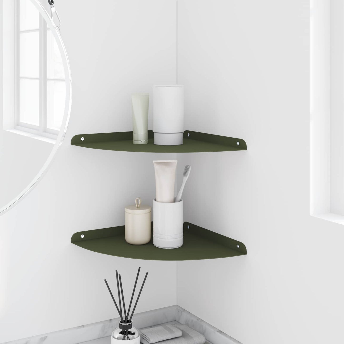 Drijvende plank met plank 2 pcs Olijf Groen 30 x 30 x 2 cm is nu te koop bij PeponiXL, paradijselijk wonen!