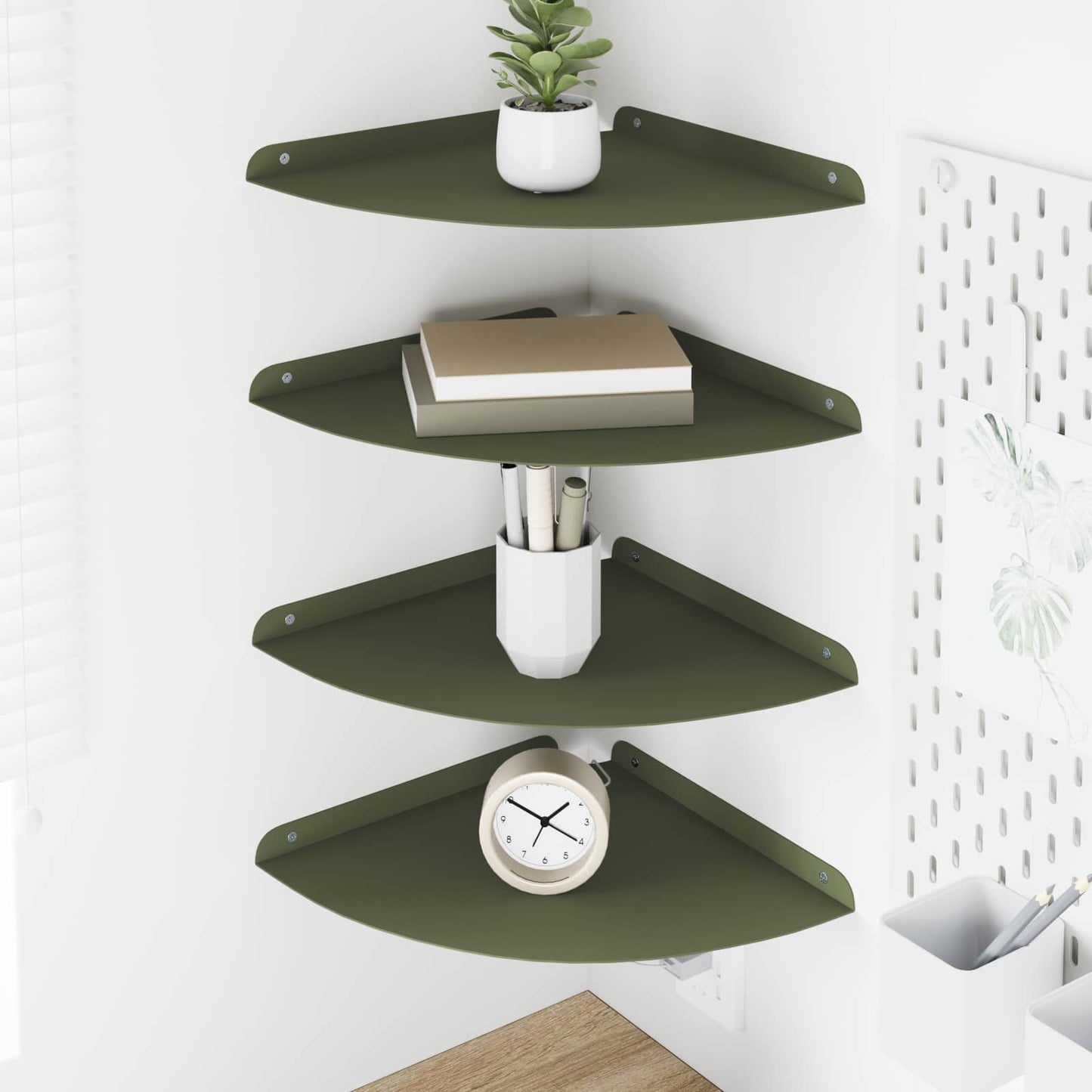 Drijvende plank met plank 4 pcs Olijfgroen 30 x 30 x 2 cm is nu te koop bij PeponiXL, paradijselijk wonen!