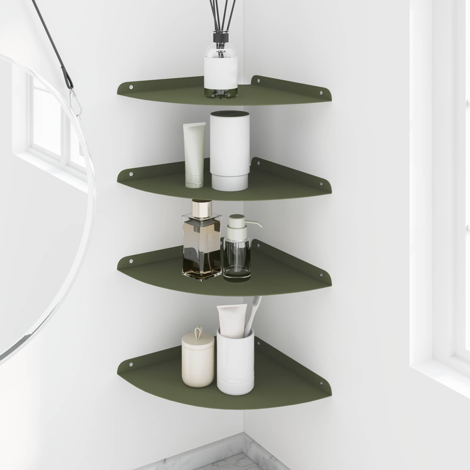 Drijvende plank met plank 4 pcs Olijfgroen 30 x 30 x 2 cm is nu te koop bij PeponiXL, paradijselijk wonen!