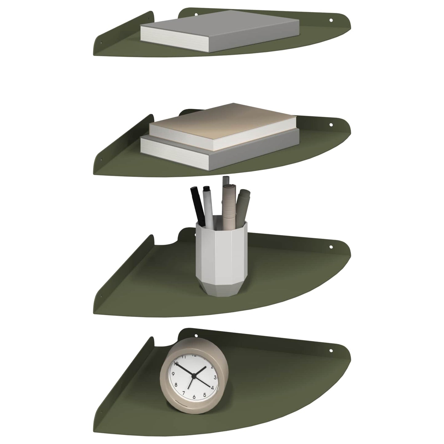 Drijvende plank met plank 4 pcs Olijfgroen 30 x 30 x 2 cm is nu te koop bij PeponiXL, paradijselijk wonen!