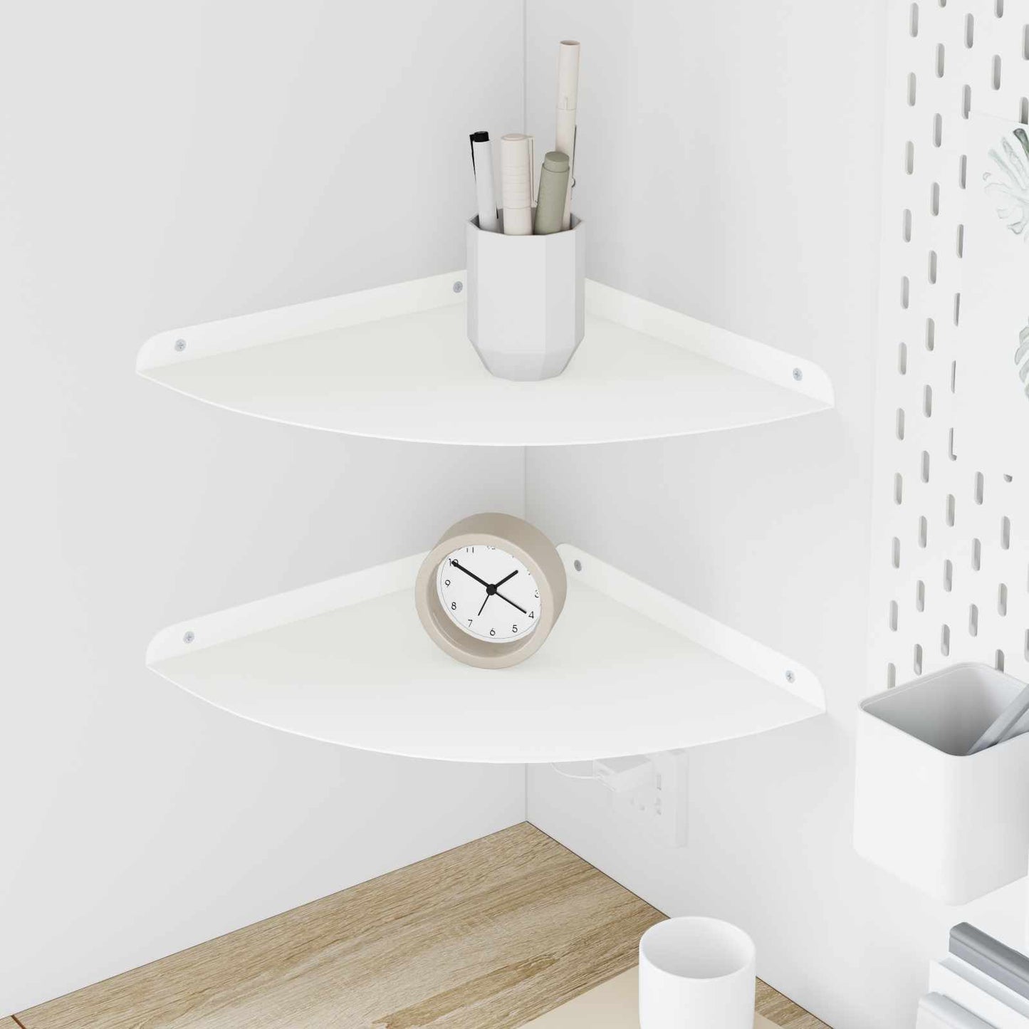 Drijvende plank met plank met opslag 2 pcs Wit 30 x 30 x 2 cm is nu te koop bij PeponiXL, paradijselijk wonen!