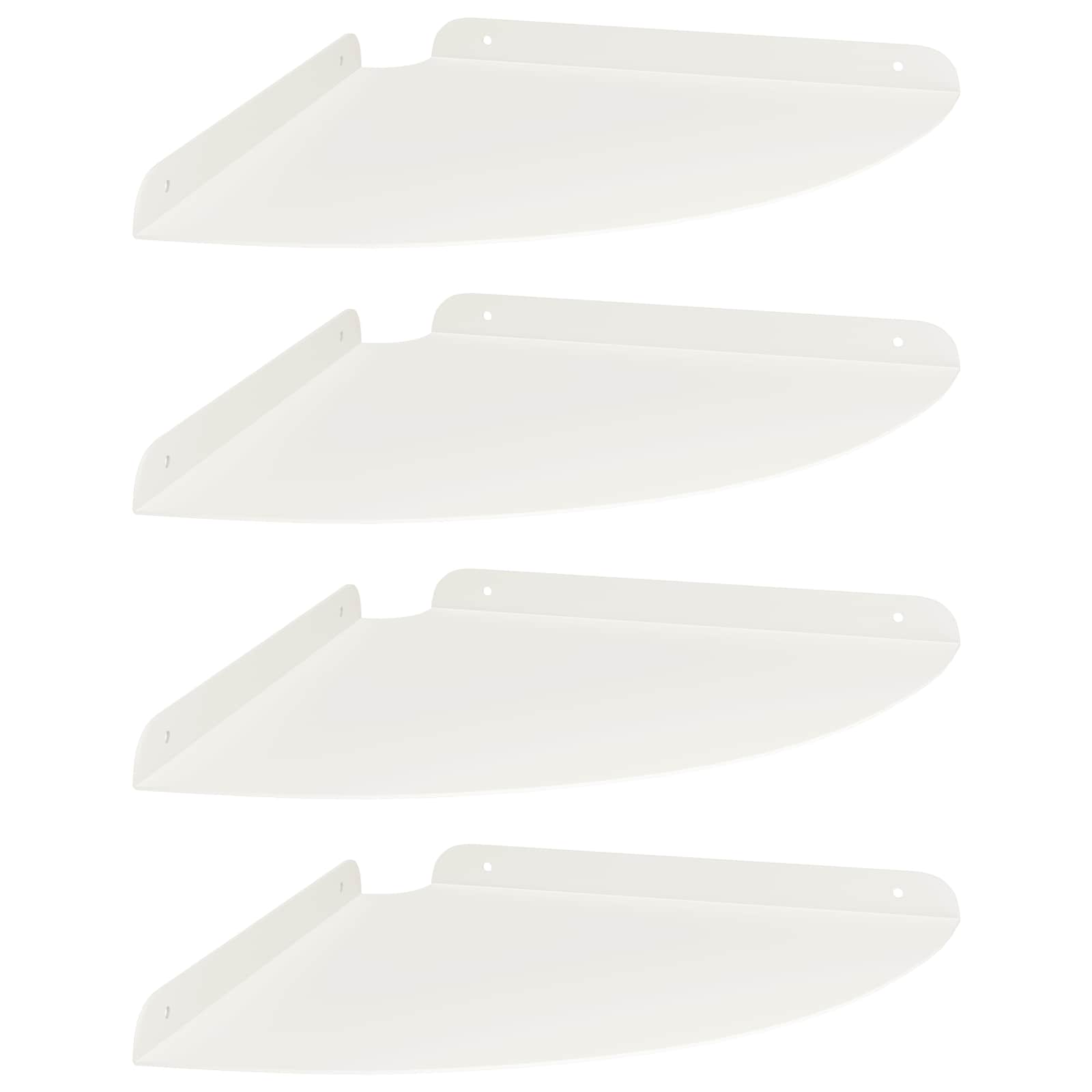 Drijvende plank met plank met opslag 4 pcs Wit 30 x 30 x 2 cm is nu te koop bij PeponiXL, paradijselijk wonen!