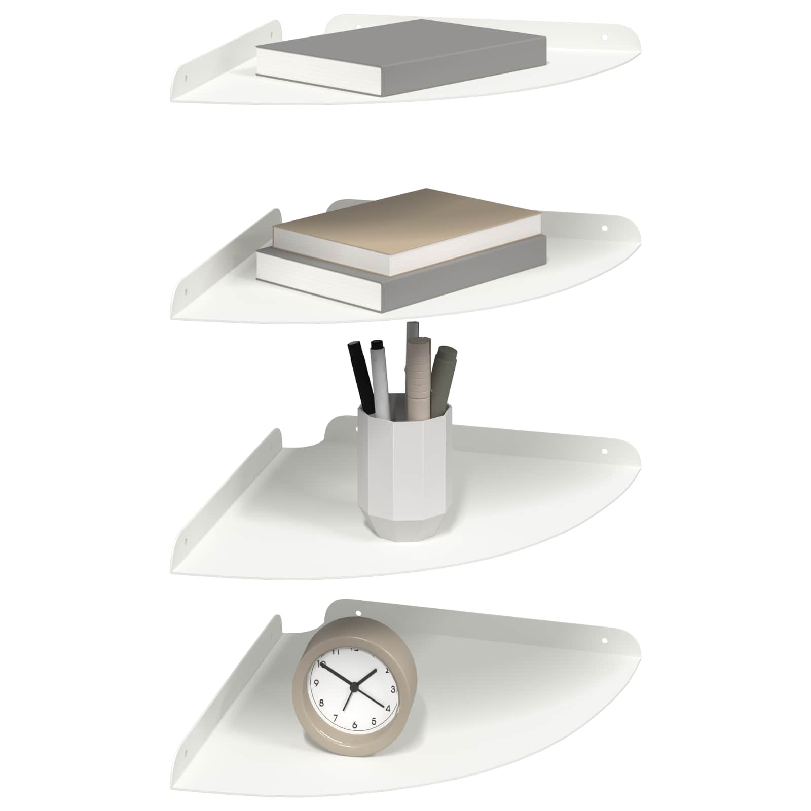 Drijvende plank met plank met opslag 4 pcs Wit 30 x 30 x 2 cm is nu te koop bij PeponiXL, paradijselijk wonen!