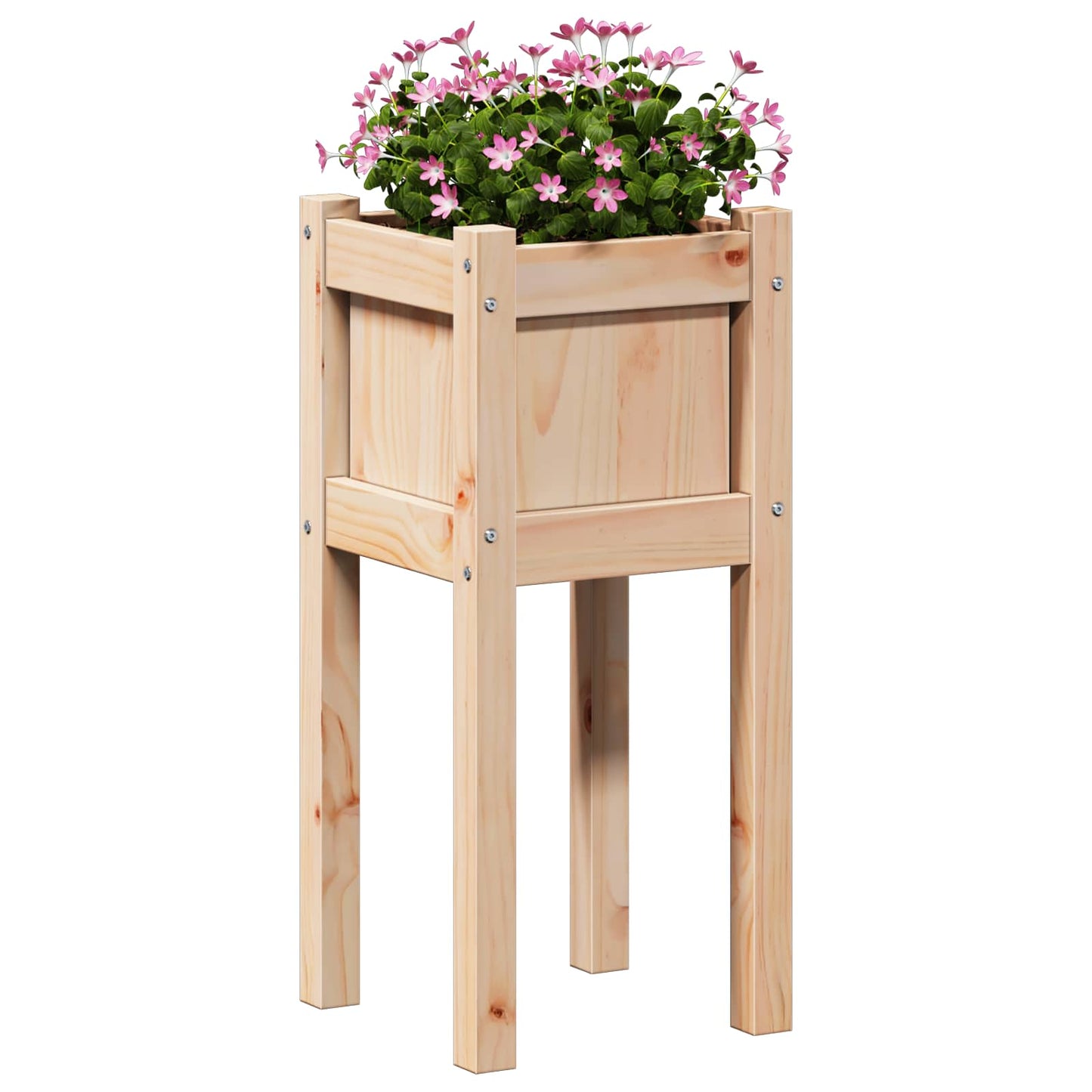 Tuin Bloempot Natuur 31 x 31 x 70 cm Massief grenenhout is nu te koop bij PeponiXL, paradijselijk wonen!