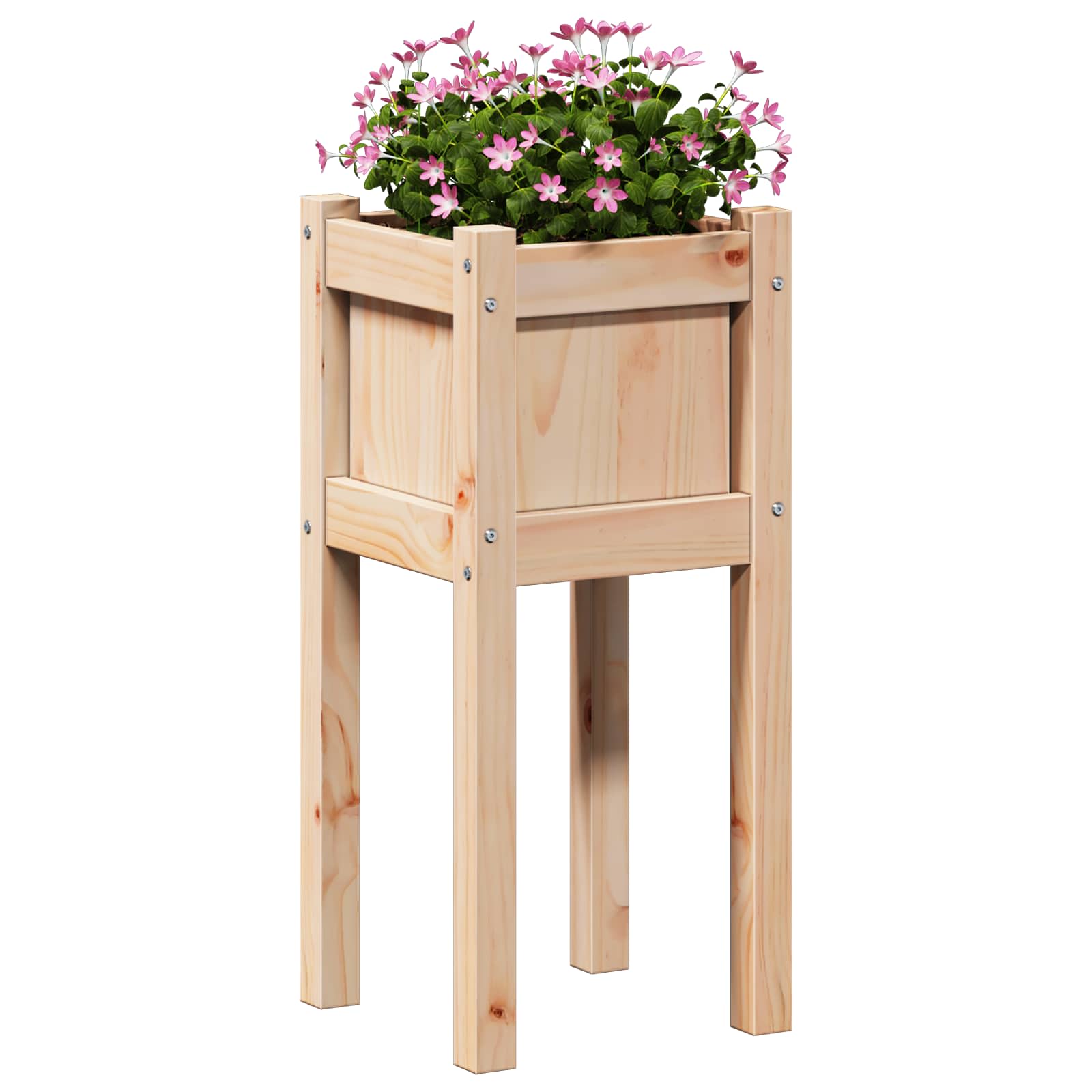 Tuin Bloempot Natuur 31 x 31 x 70 cm Massief grenenhout is nu te koop bij PeponiXL, paradijselijk wonen!