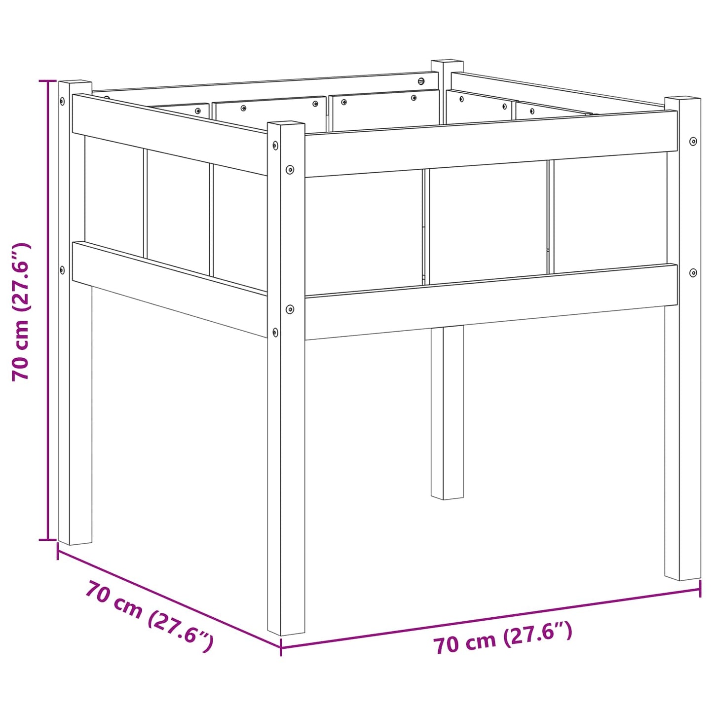 Tuin Bloempot Natuur 70 x 70 x 70 cm Massief grenenhout is nu te koop bij PeponiXL, paradijselijk wonen!