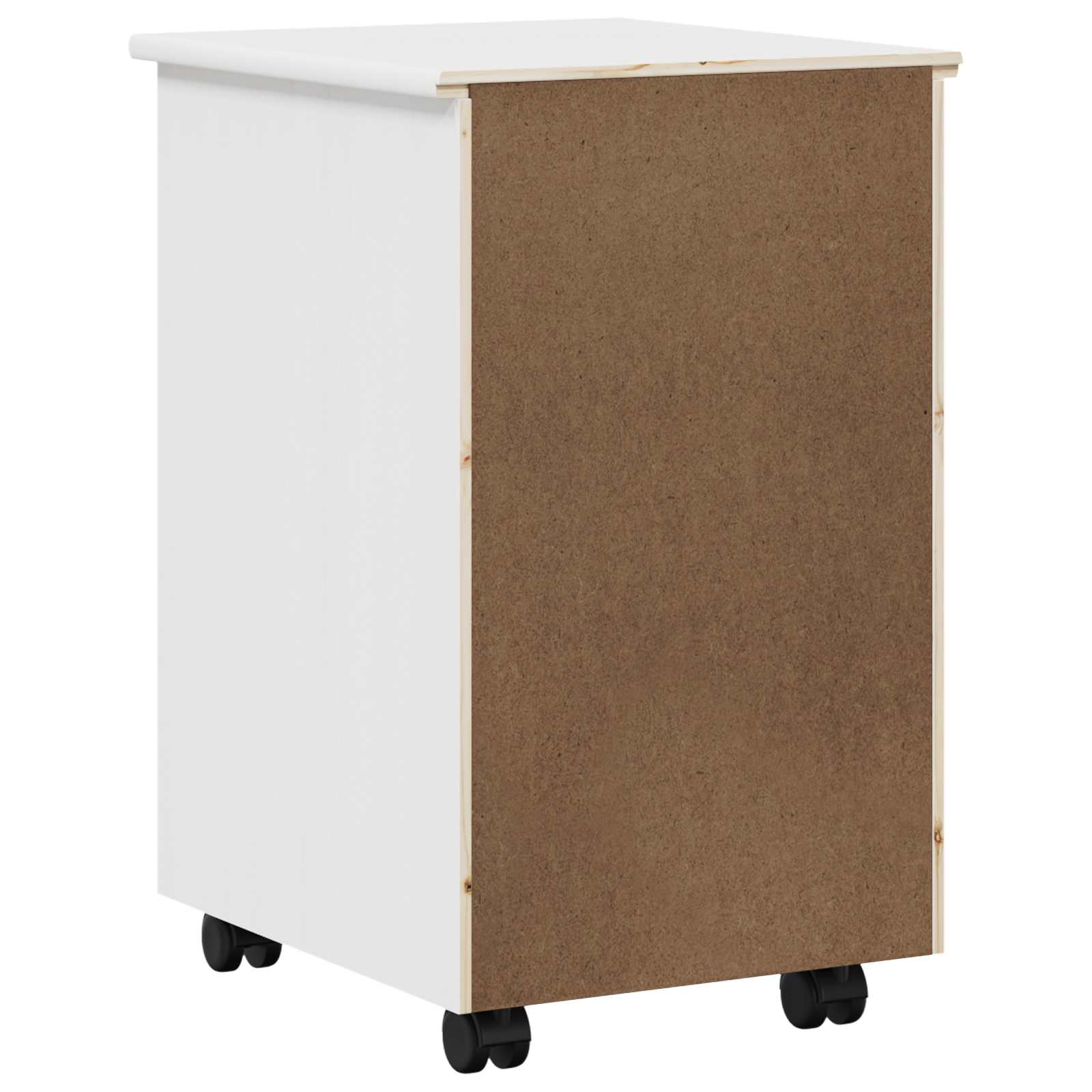 Rolling Kast met wiel Wit 34 x 39 x 56 cm Massief Vurenhout is nu te koop bij PeponiXL, paradijselijk wonen!