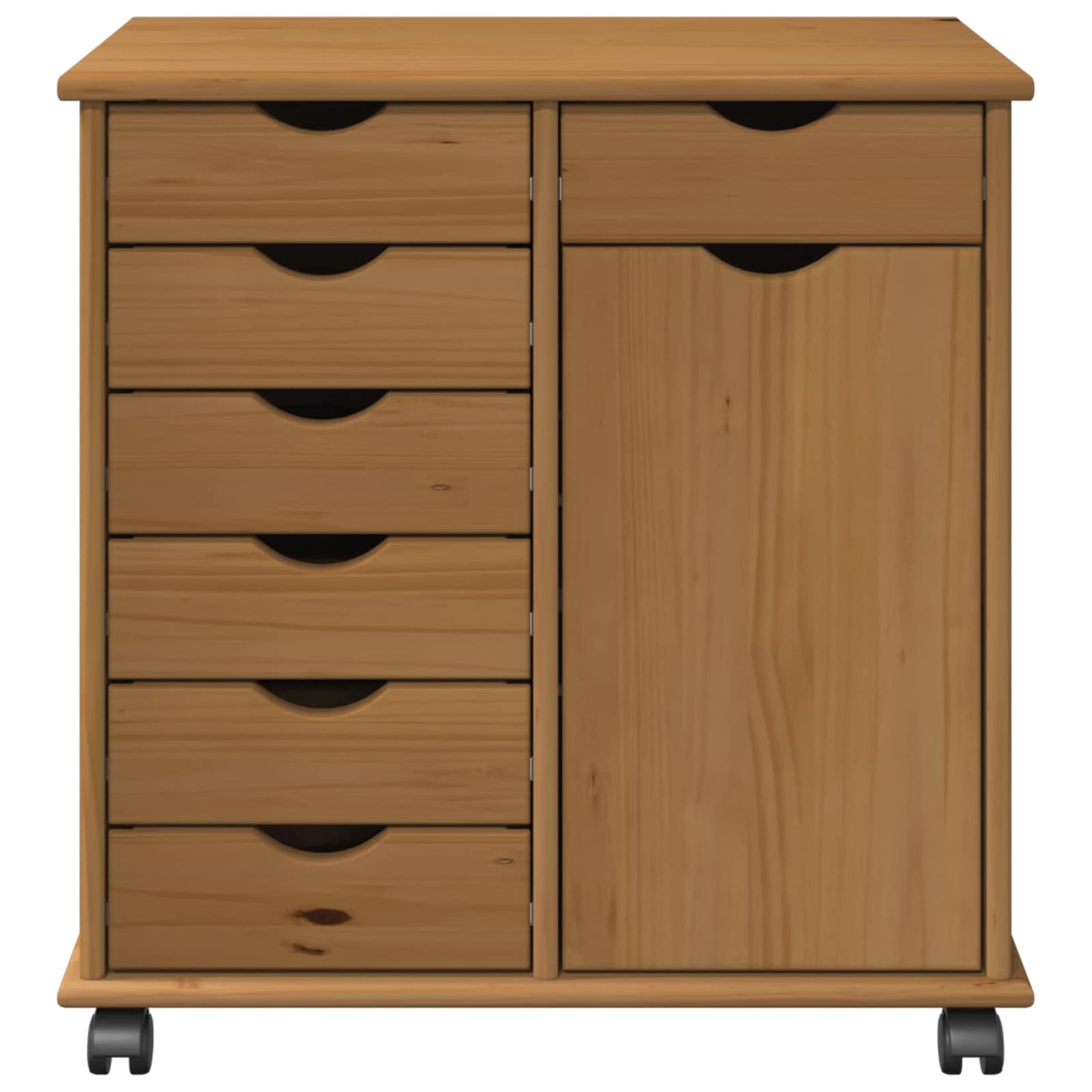 Rolling Kast Honingbruin 63,5 x 39 x 65,5 cm Massief Vurenhout is nu te koop bij PeponiXL, paradijselijk wonen!