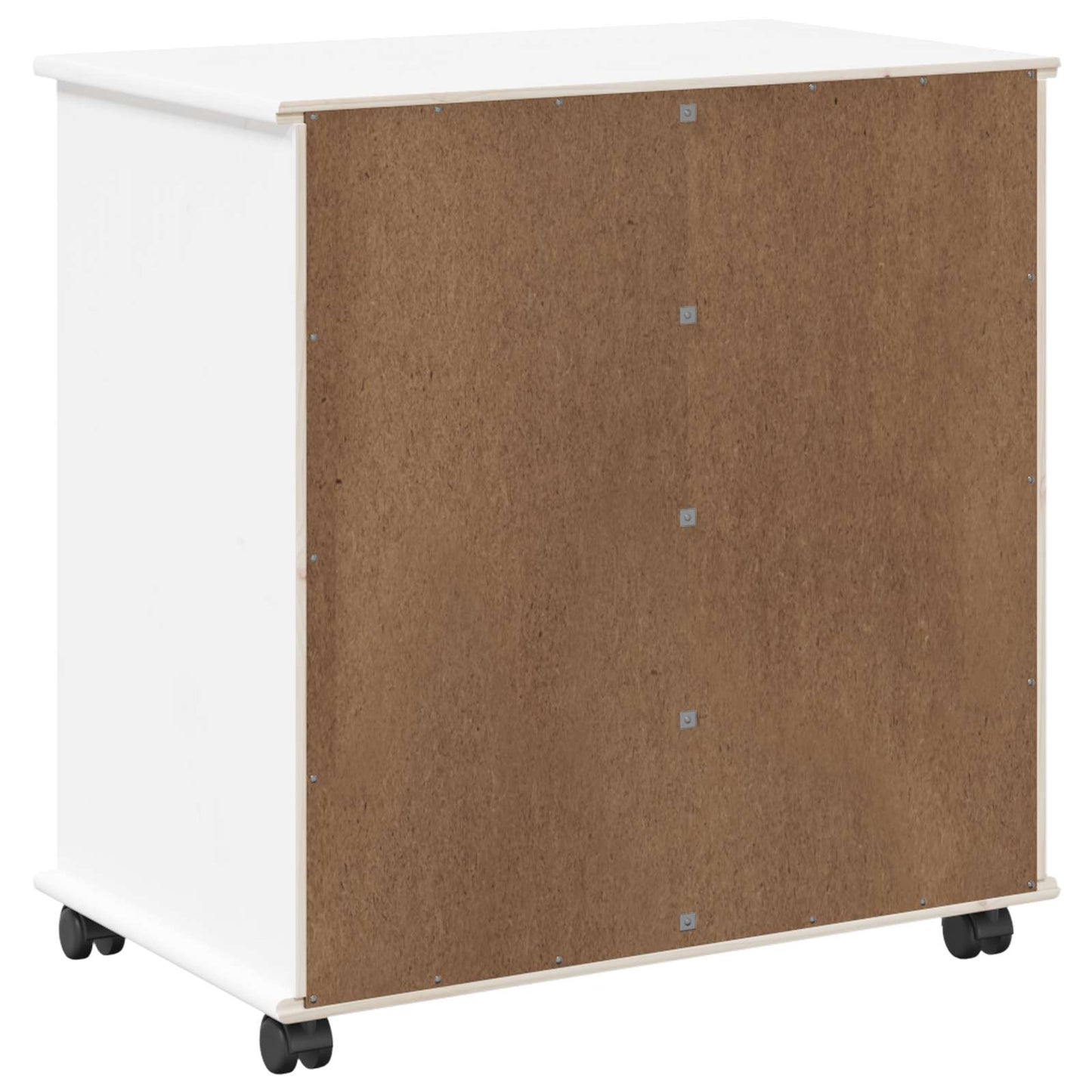 Rolling Kast met wiel Wit 63,5 x 39 x 65,5 cm Massief Vurenhout is nu te koop bij PeponiXL, paradijselijk wonen!