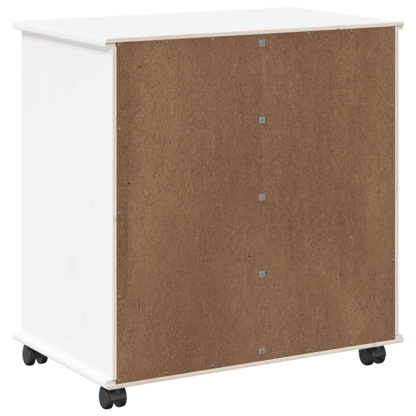 Rolling Kast met wiel Wit 63,5 x 39 x 65,5 cm Massief Vurenhout is nu te koop bij PeponiXL, paradijselijk wonen!