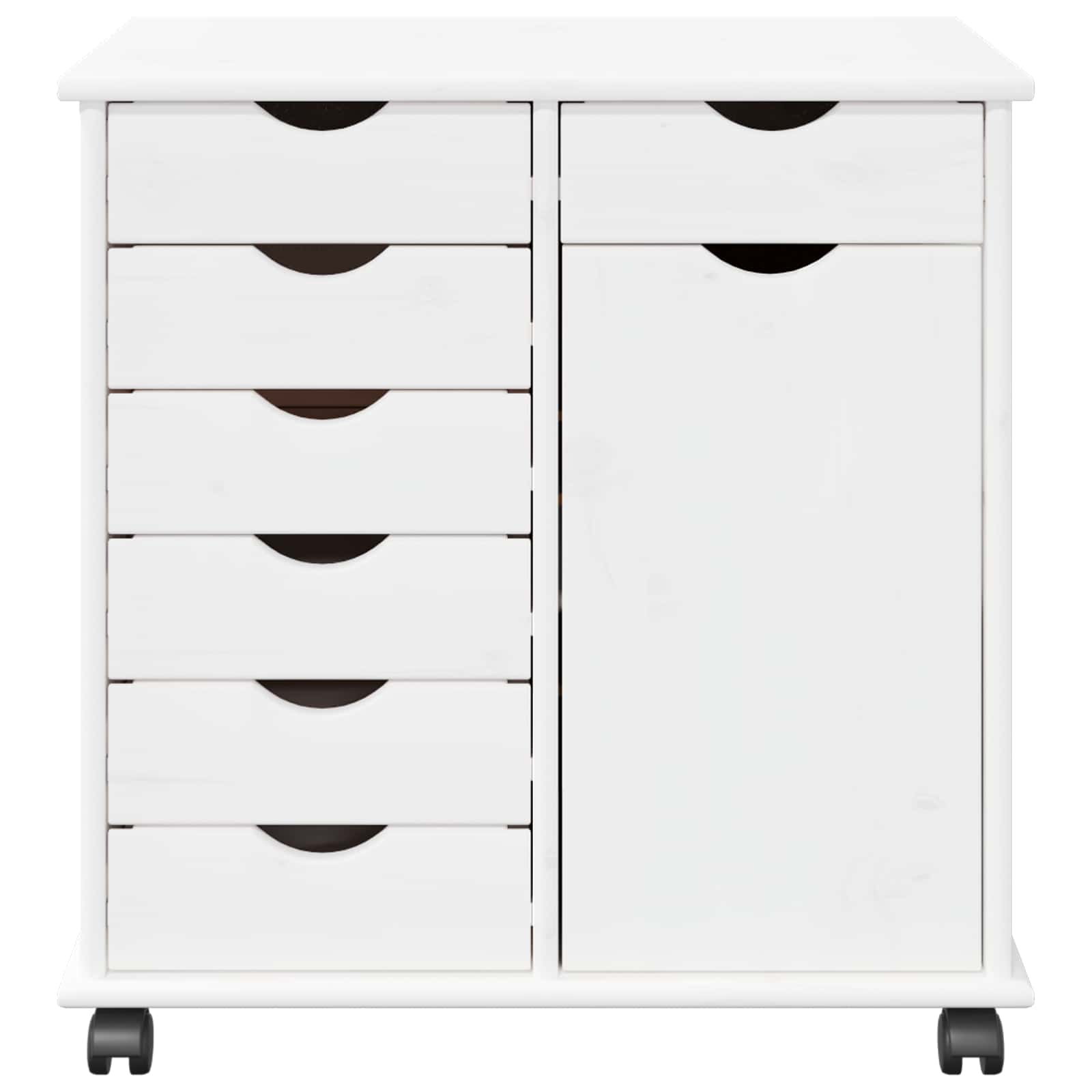 Rolling Kast met wiel Wit 63,5 x 39 x 65,5 cm Massief Vurenhout is nu te koop bij PeponiXL, paradijselijk wonen!