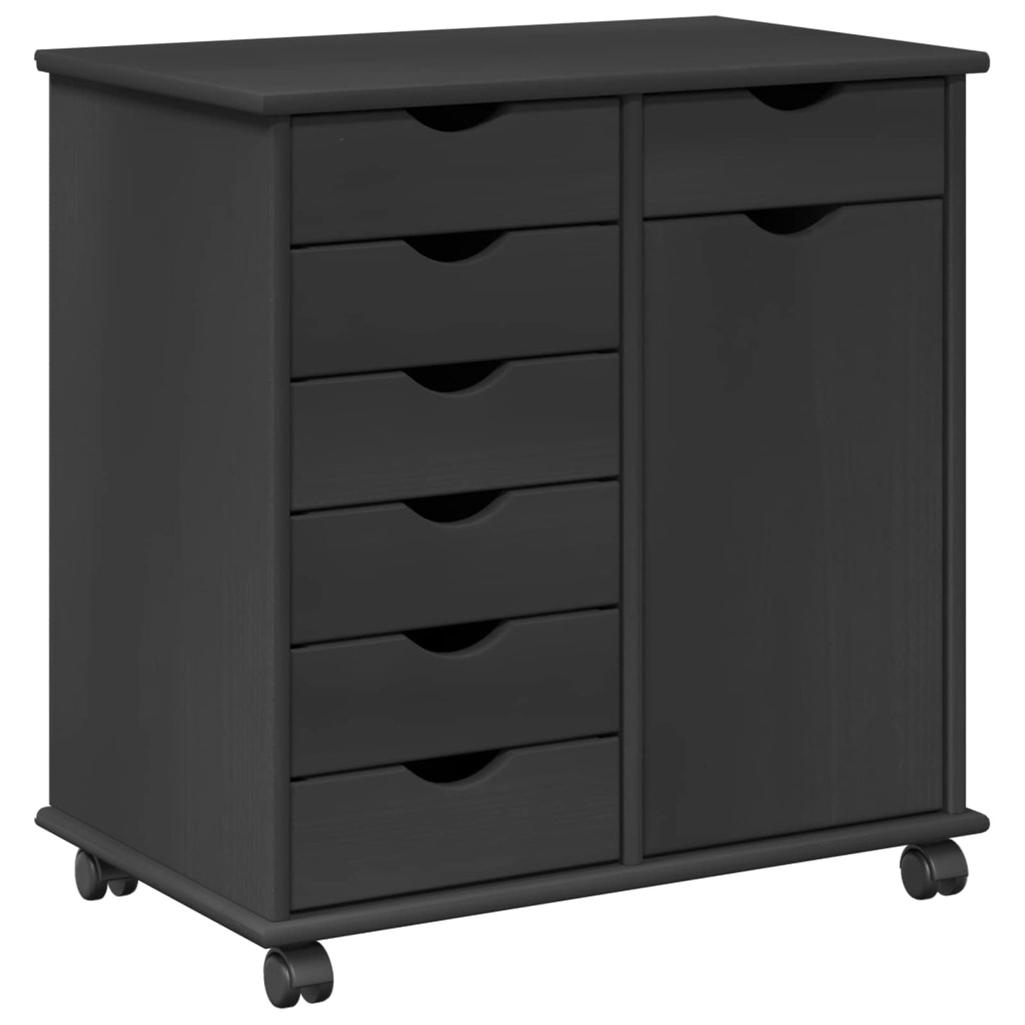 Rolling Kast Grijs 63,5 x 39 x 65,5 cm Massief Vurenhout is nu te koop bij PeponiXL, paradijselijk wonen!
