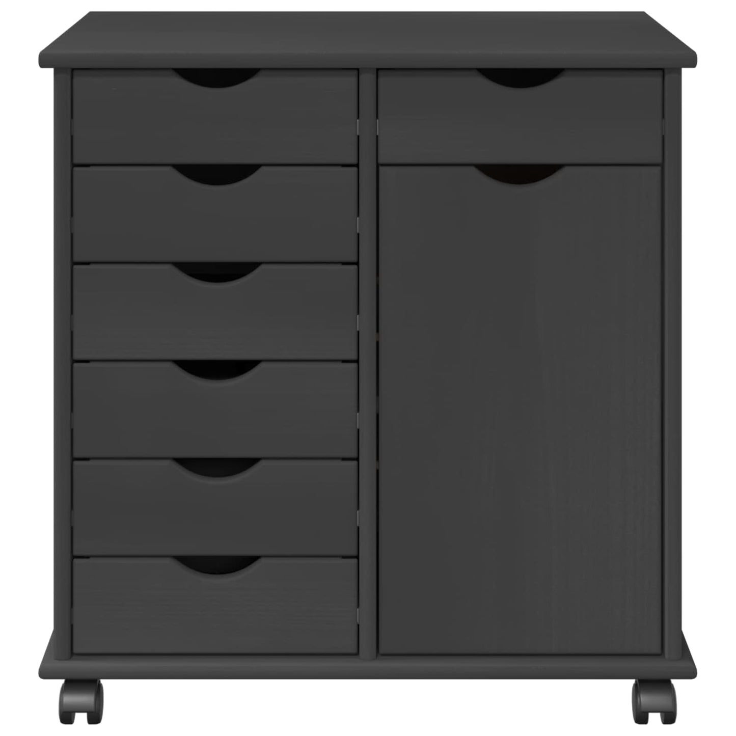Rolling Kast Grijs 63,5 x 39 x 65,5 cm Massief Vurenhout is nu te koop bij PeponiXL, paradijselijk wonen!