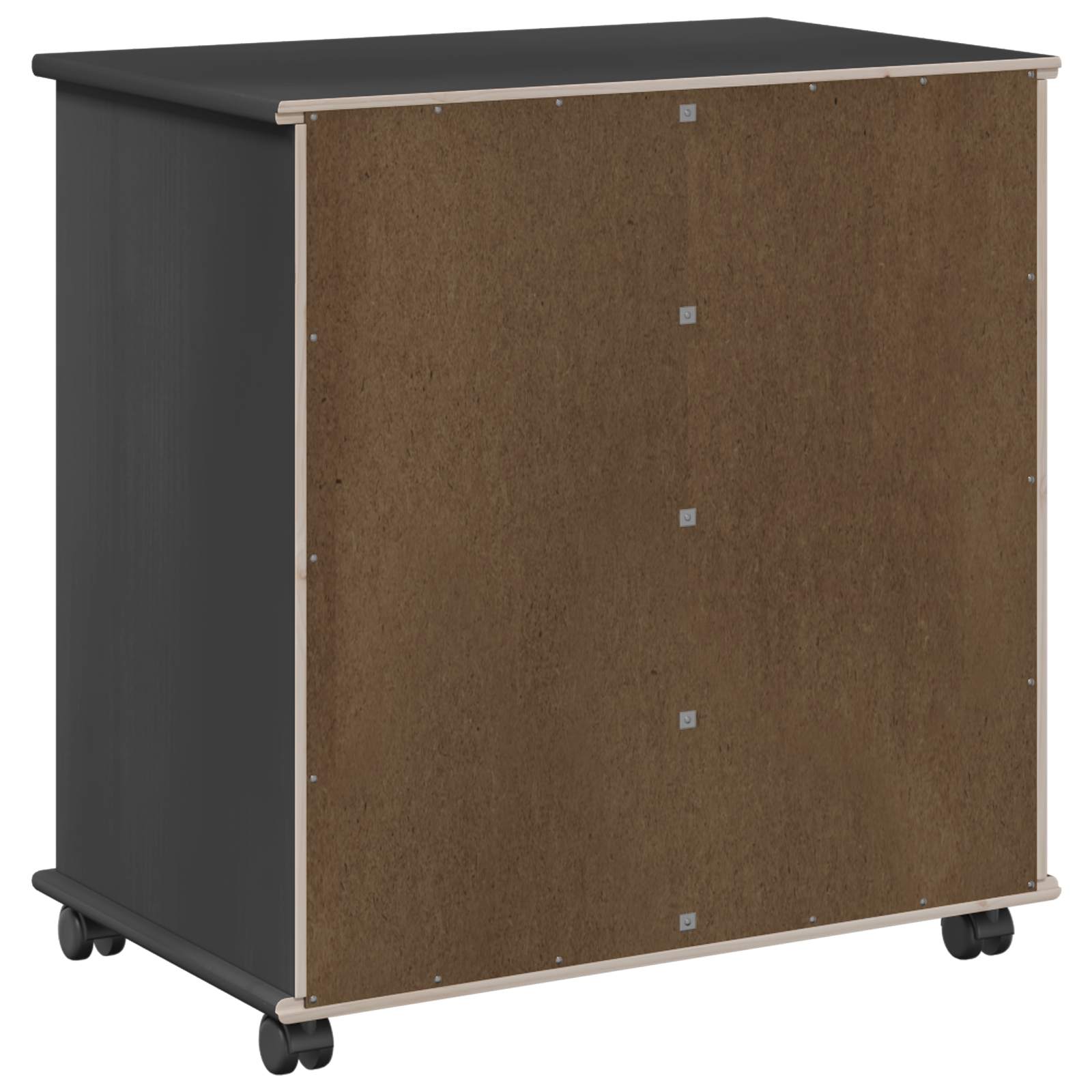 Rolling Kast Zwart 63,5 x 39 x 65,5 cm Massief Vurenhout is nu te koop bij PeponiXL, paradijselijk wonen!