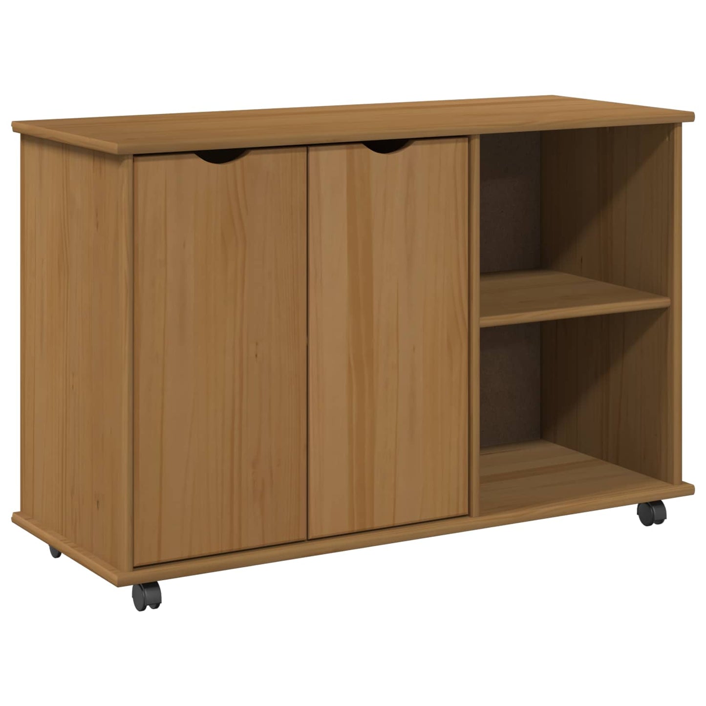Rolling Kast Honingbruin 100 x 39 x 65,5 cm Massief Vurenhout is nu te koop bij PeponiXL, paradijselijk wonen!