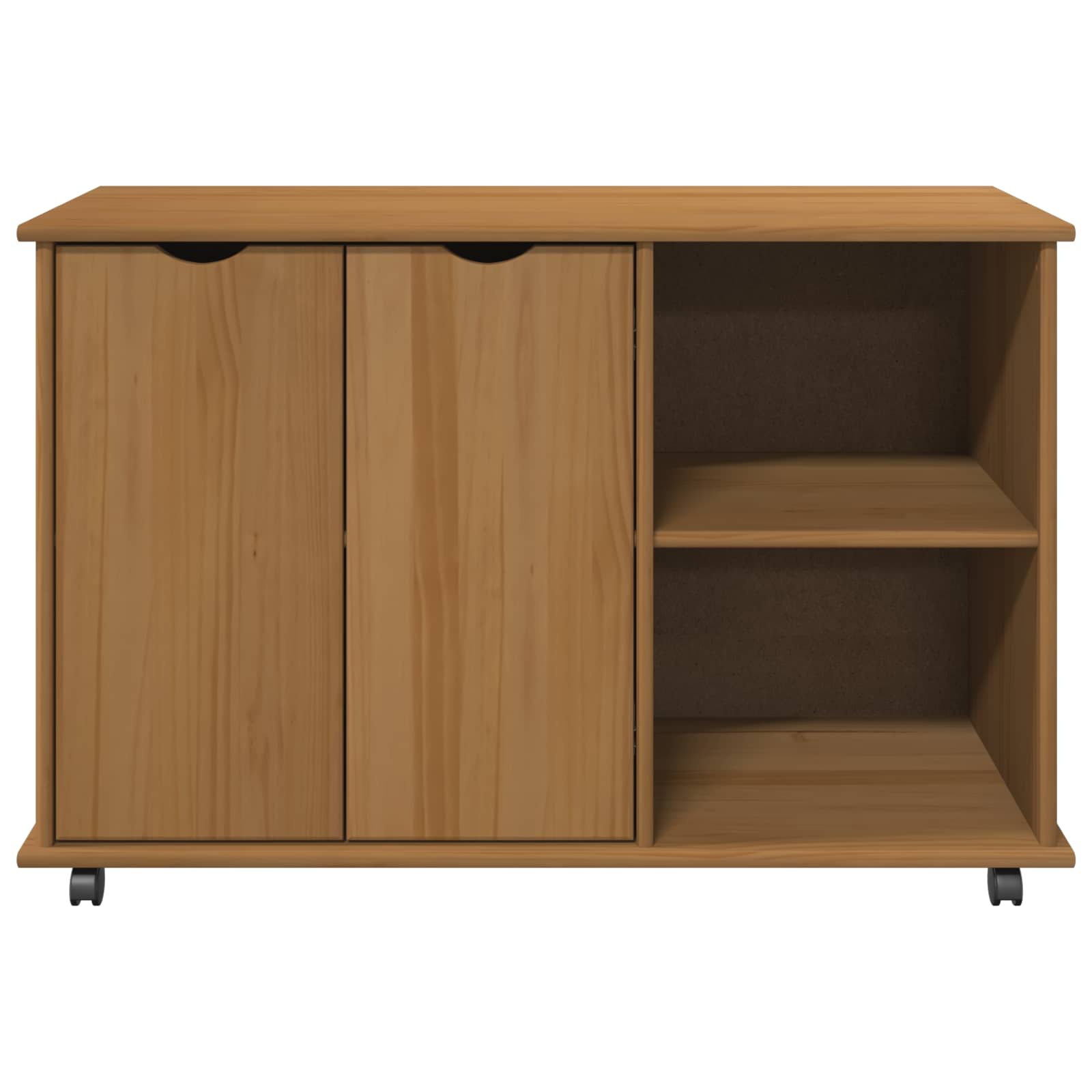 Rolling Kast Honingbruin 100 x 39 x 65,5 cm Massief Vurenhout is nu te koop bij PeponiXL, paradijselijk wonen!