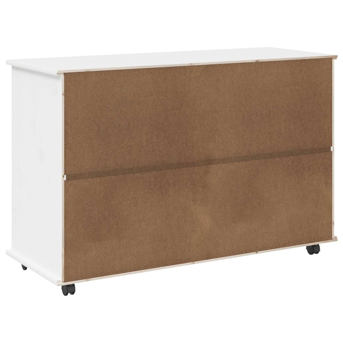 Rolling Kast met wiel Wit 100 x 39 x 65,5 cm Massief Vurenhout is nu te koop bij PeponiXL, paradijselijk wonen!