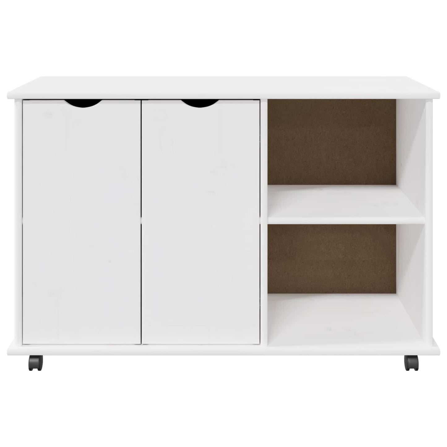 Rolling Kast met wiel Wit 100 x 39 x 65,5 cm Massief Vurenhout is nu te koop bij PeponiXL, paradijselijk wonen!