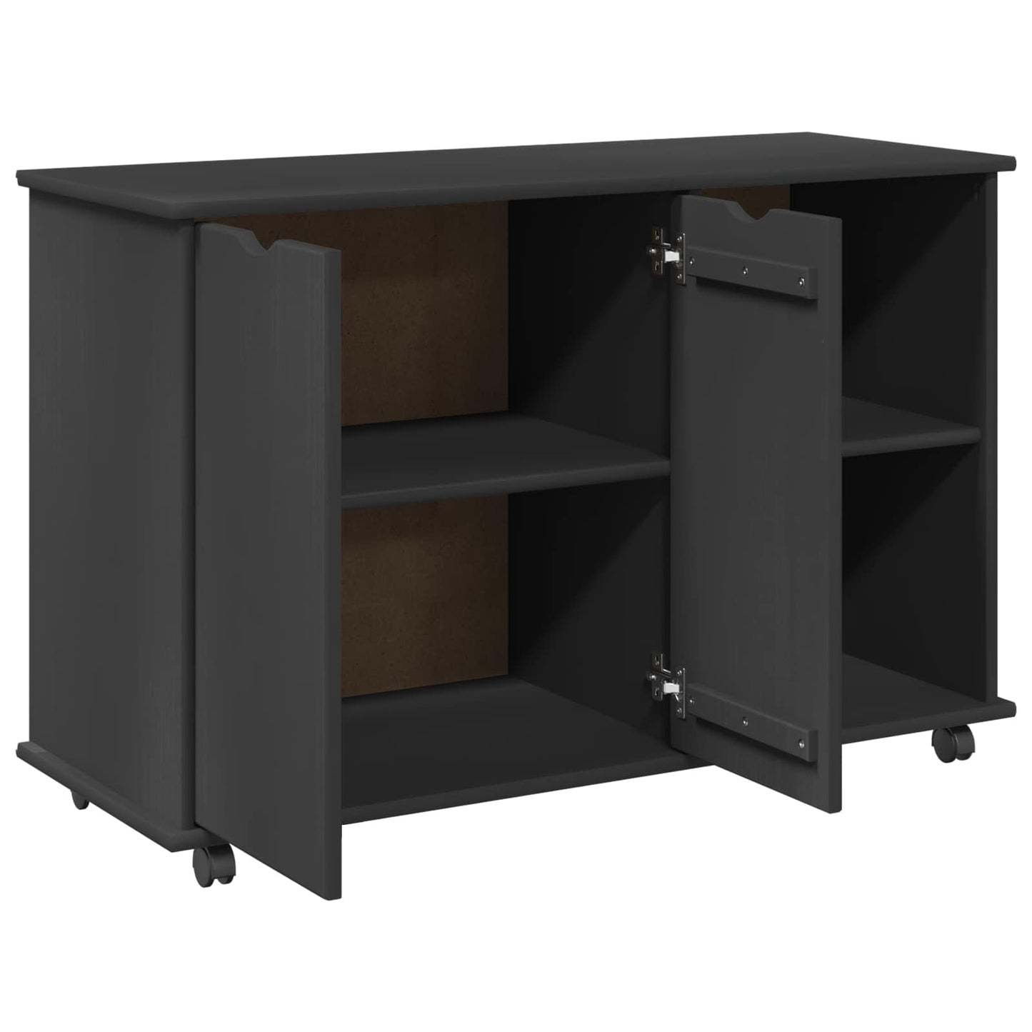 Rolling Kast Grijs 100 x 39 x 65,5 cm Massief Vurenhout is nu te koop bij PeponiXL, paradijselijk wonen!