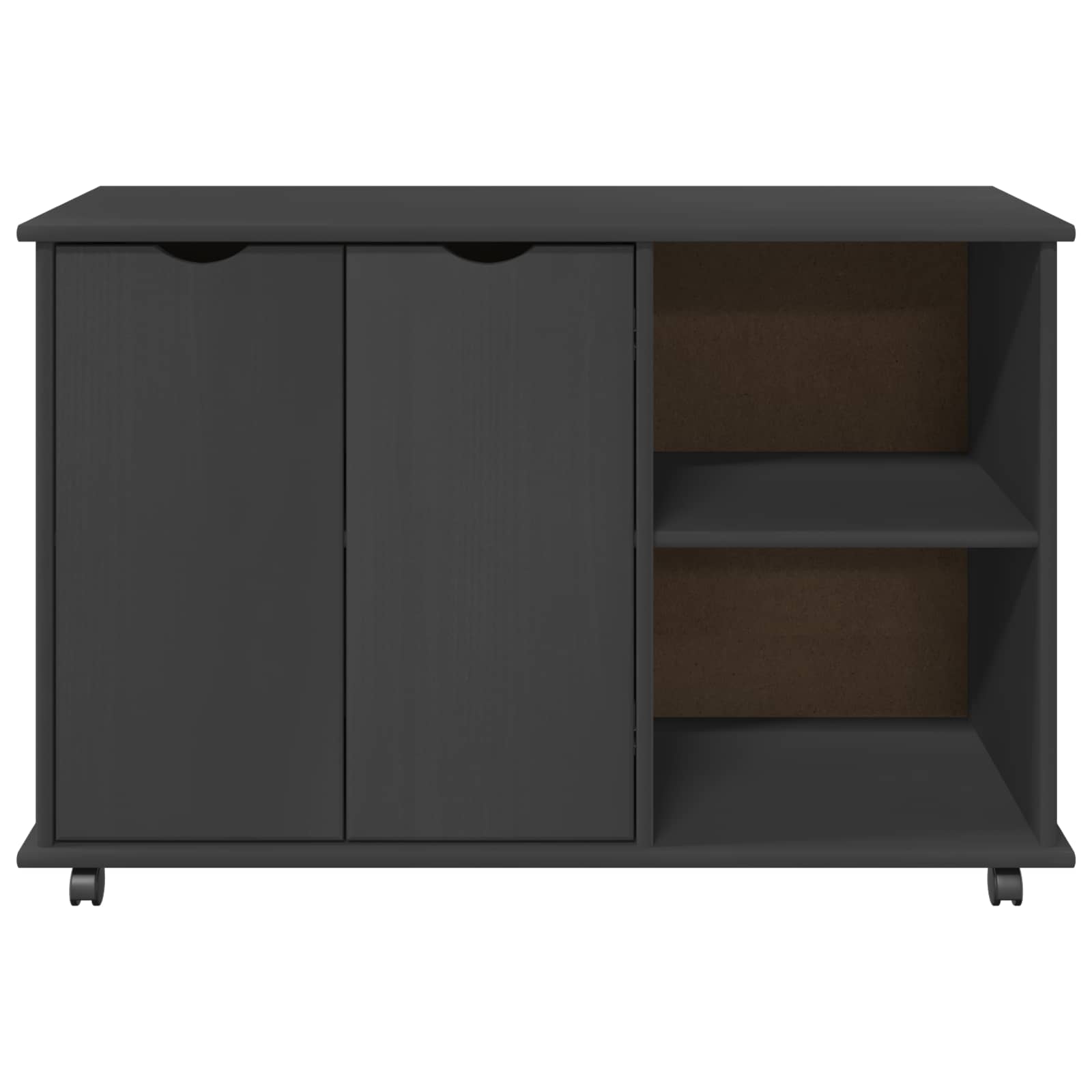 Rolling Kast Grijs 100 x 39 x 65,5 cm Massief Vurenhout is nu te koop bij PeponiXL, paradijselijk wonen!