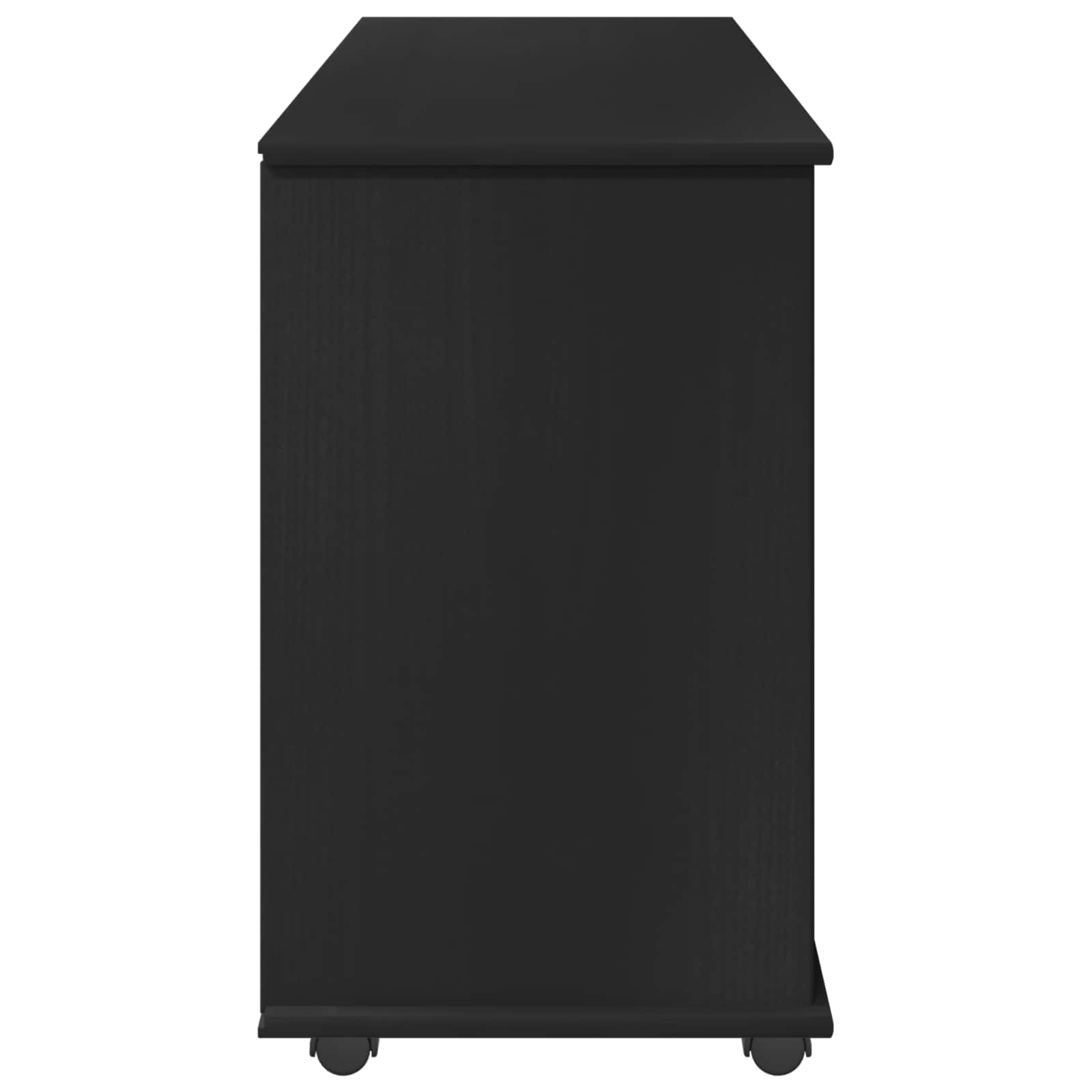 Rolling Kast Zwart 100 x 39 x 65,5 cm Massief Vurenhout is nu te koop bij PeponiXL, paradijselijk wonen!