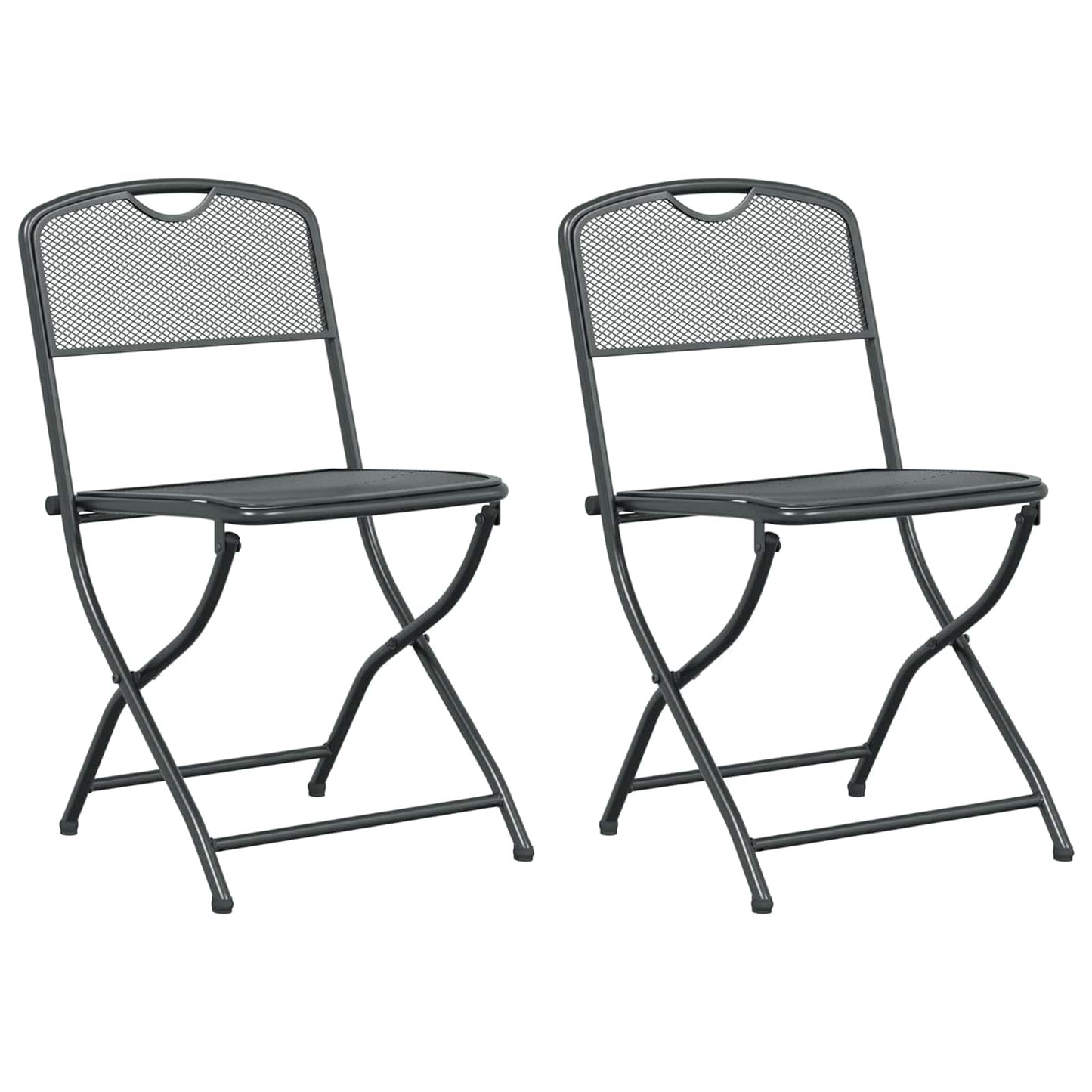Tuinstoelen 2 pcs Antraciet 52,5 x 46 x 82 cm IJzer is nu te koop bij PeponiXL, paradijselijk wonen!