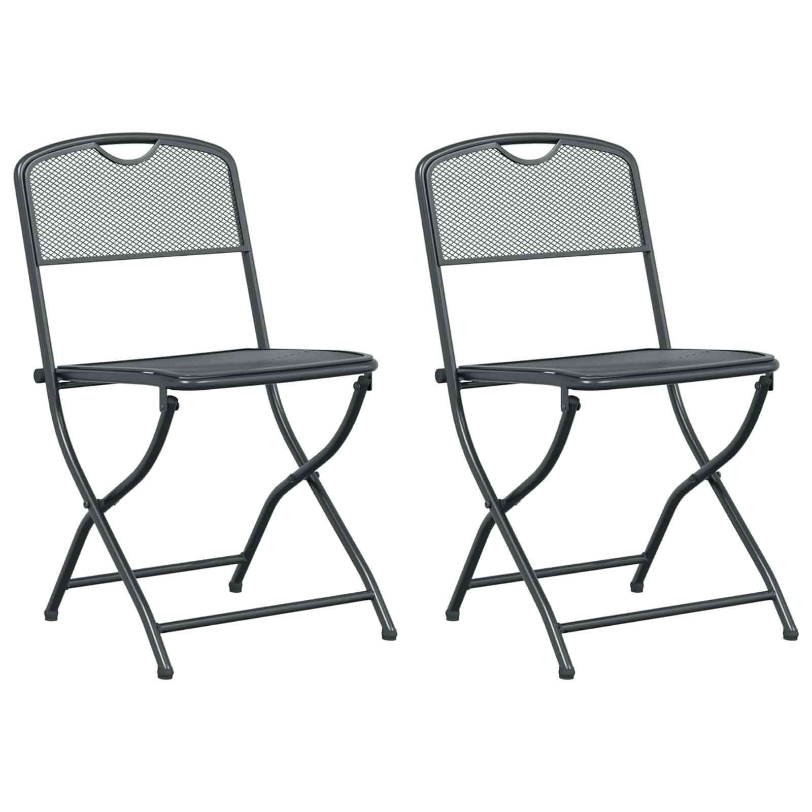 Tuinstoelen 2 pcs Antraciet 52,5 x 46 x 82 cm IJzer is nu te koop bij PeponiXL, paradijselijk wonen!