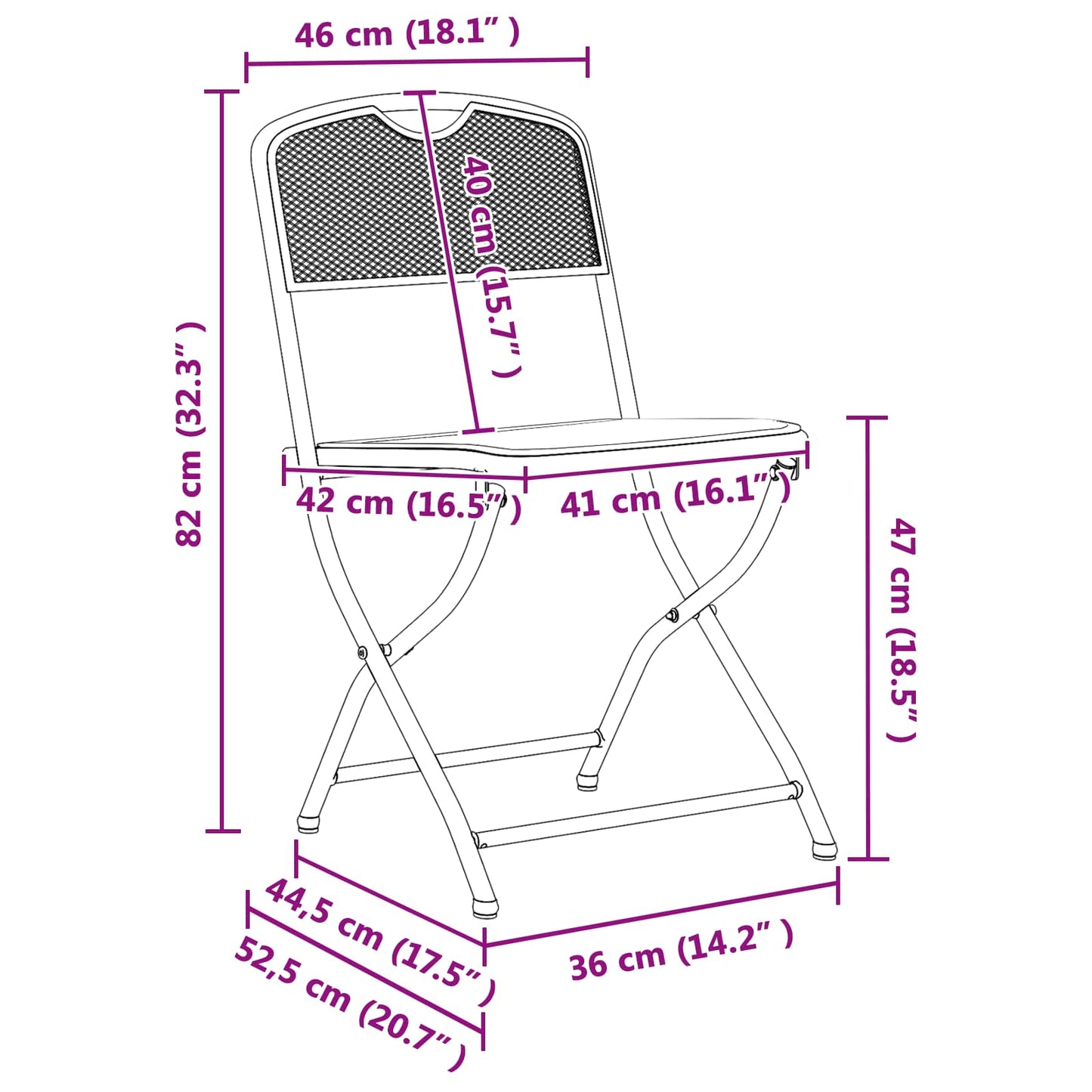Tuinstoelen 2 pcs Antraciet 52,5 x 46 x 82 cm IJzer is nu te koop bij PeponiXL, paradijselijk wonen!