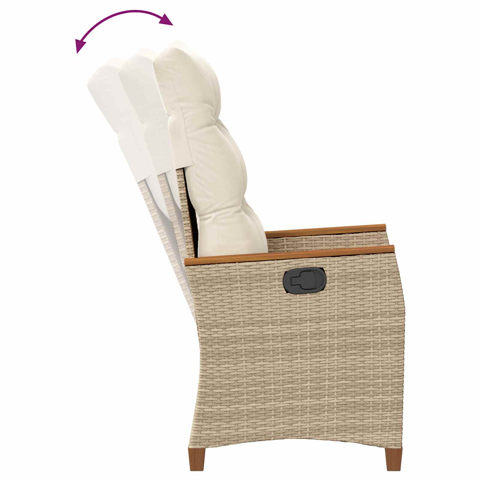 Verstelbare tuinstoel Beige en Crème 64 x 57,5 x 112 cm is nu te koop bij PeponiXL, paradijselijk wonen!