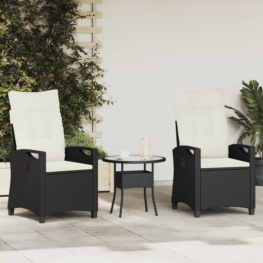Tuinstoel 2 pcs Zwart en Crème 56 x 60 x 112 cm is nu te koop bij PeponiXL, paradijselijk wonen!