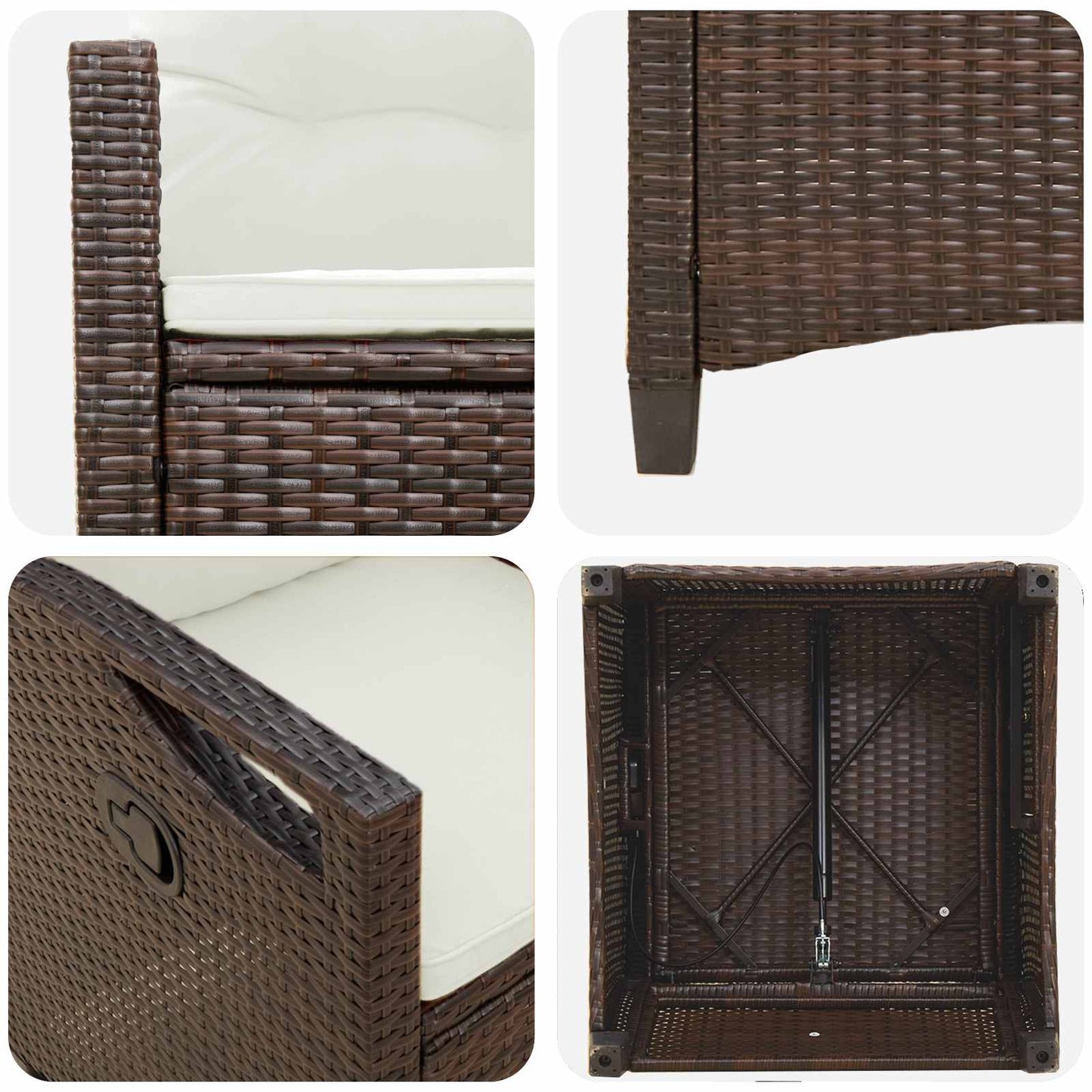 Tuinstoel 2 pcs Bruin en Crème 56 x 60 x 112 cm is nu te koop bij PeponiXL, paradijselijk wonen!