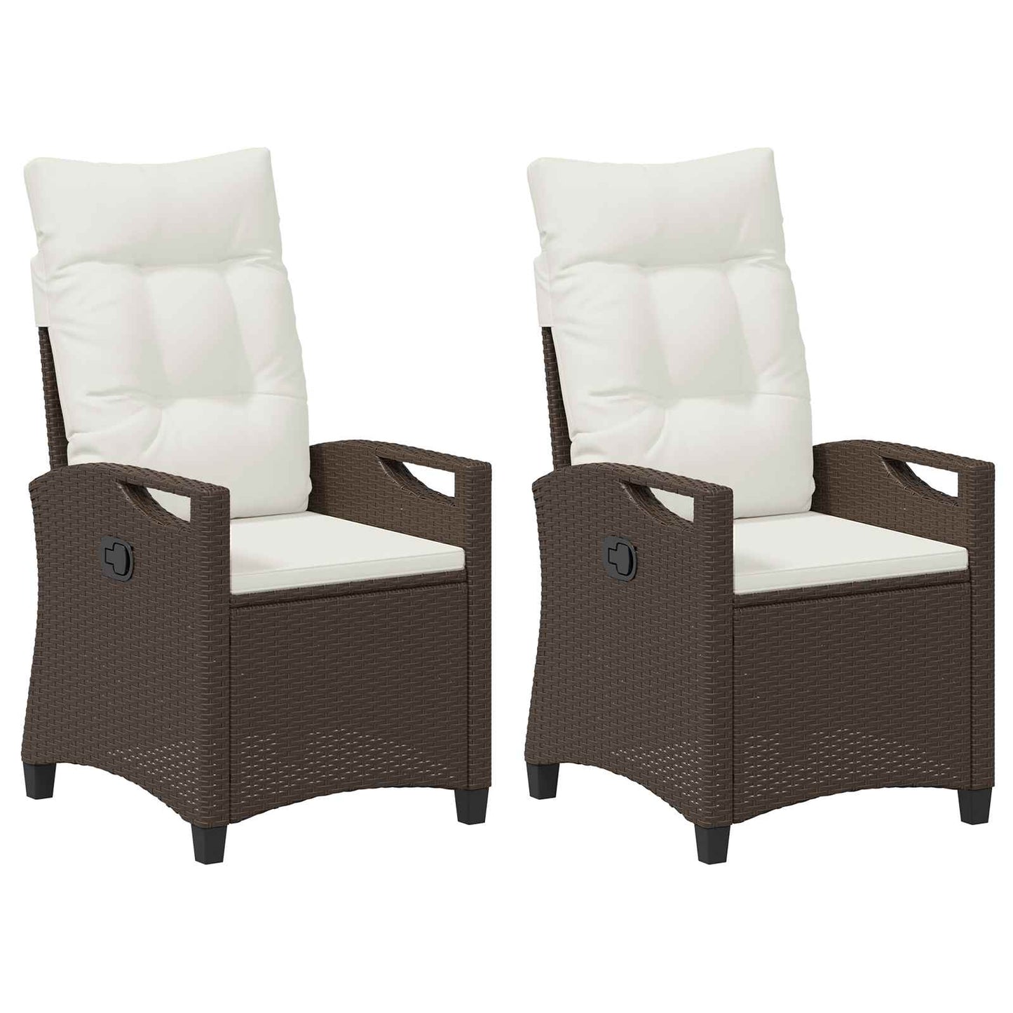 Tuinstoel 2 pcs Bruin en Crème 56 x 60 x 112 cm is nu te koop bij PeponiXL, paradijselijk wonen!