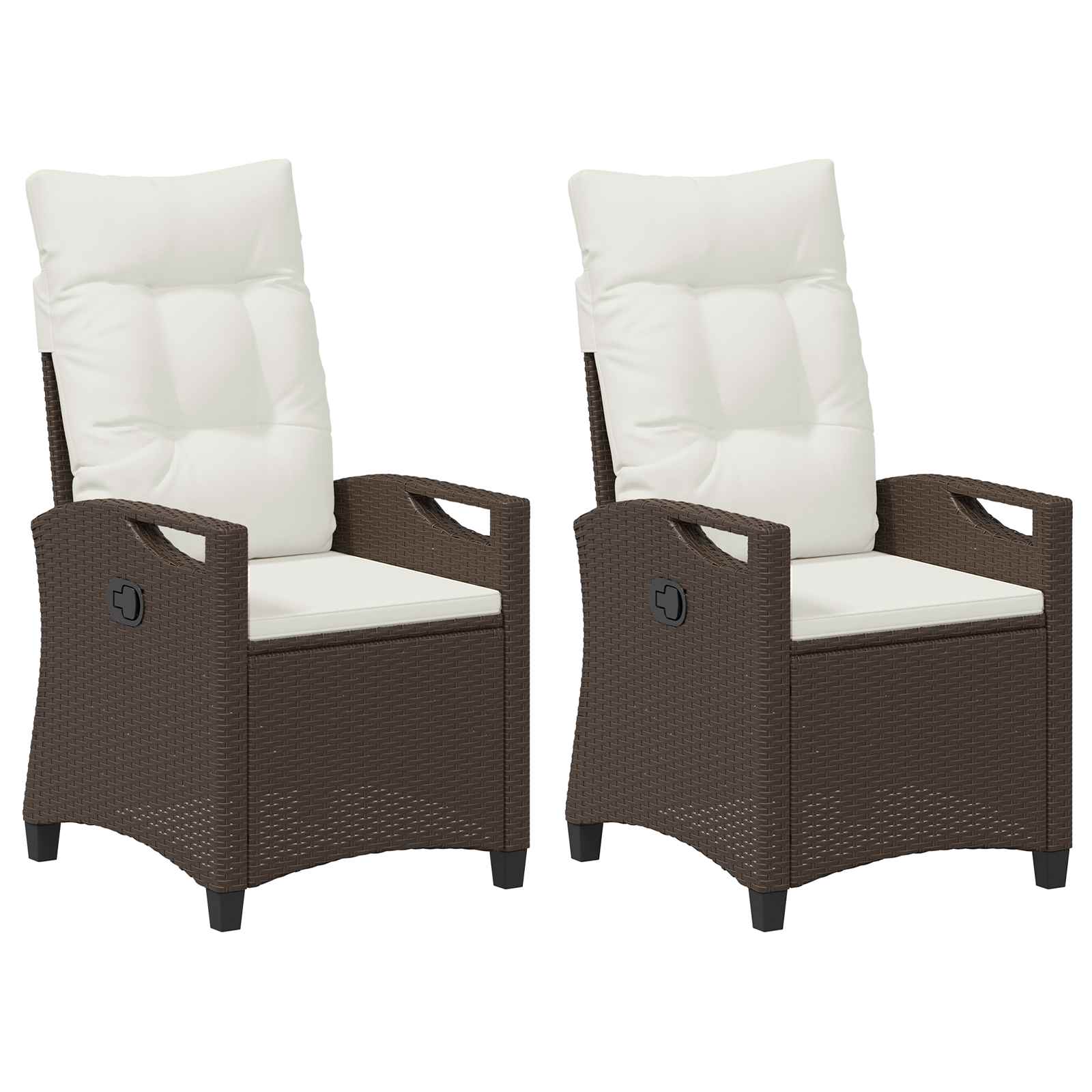 Tuinstoel 2 pcs Bruin en Crème 56 x 60 x 112 cm is nu te koop bij PeponiXL, paradijselijk wonen!