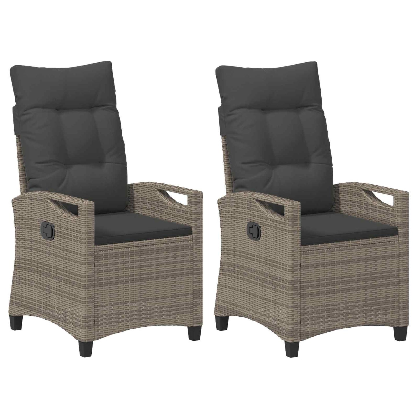 Tuinstoel 2 pcs Grijs en Donkergrijs 56 x 60 x 112 cm is nu te koop bij PeponiXL, paradijselijk wonen!