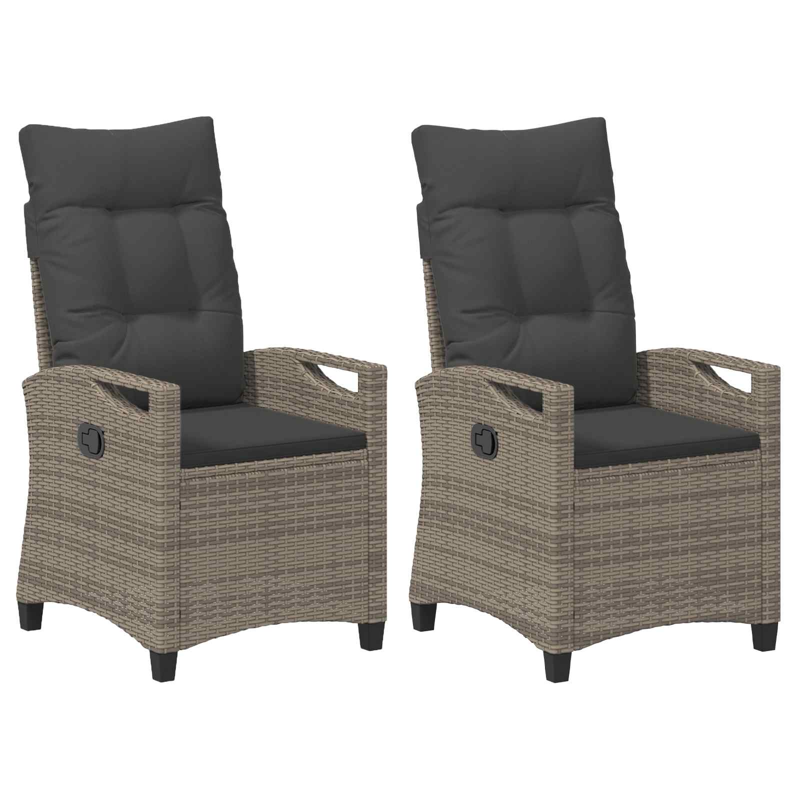 Tuinstoel 2 pcs Grijs en Donkergrijs 56 x 60 x 112 cm is nu te koop bij PeponiXL, paradijselijk wonen!
