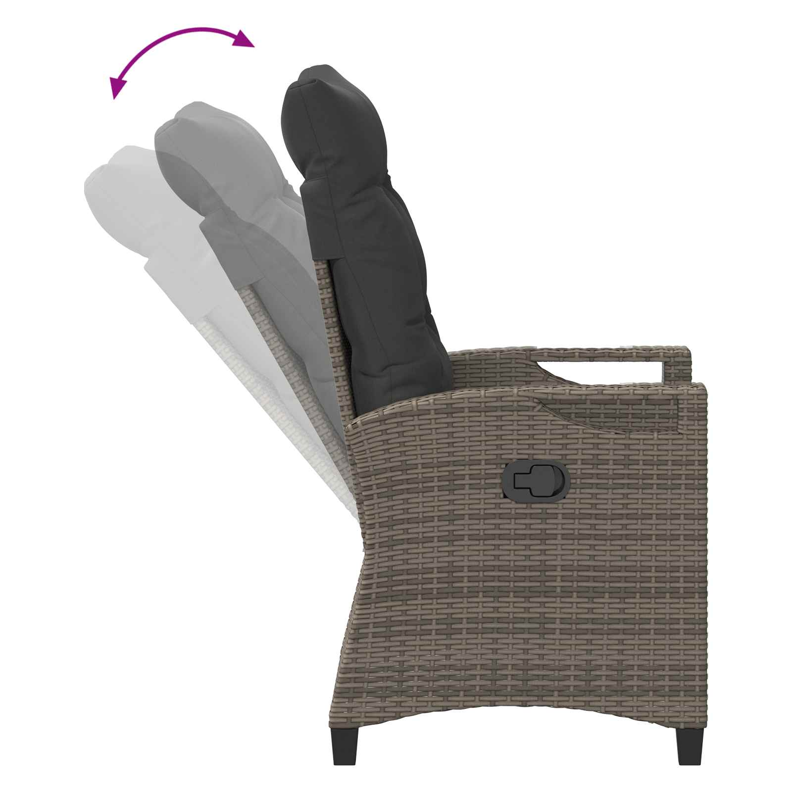 Tuinstoel 2 pcs Grijs en Donkergrijs 56 x 60 x 112 cm is nu te koop bij PeponiXL, paradijselijk wonen!