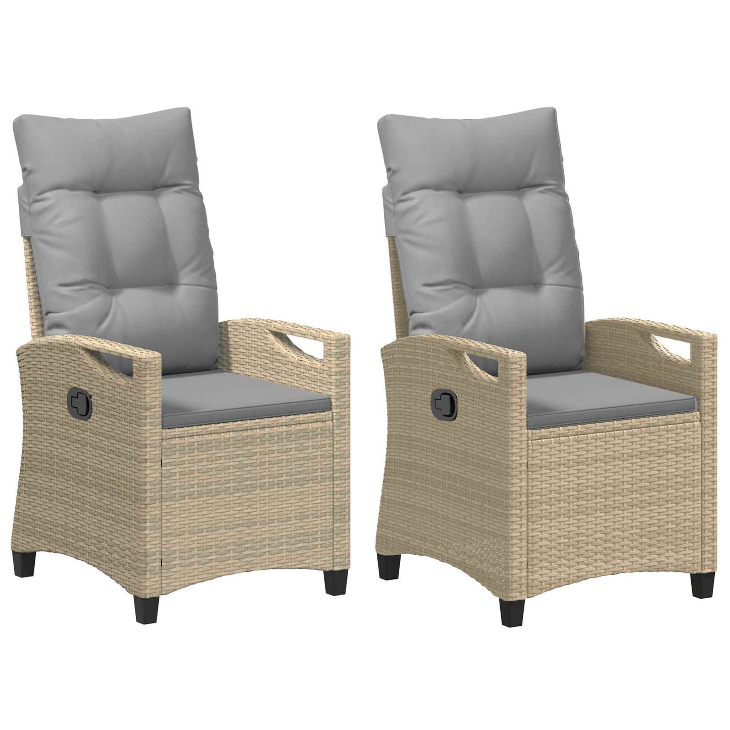 Tuinstoel 2 pcs Beige en Licht Grijs 56 x 60 x 112 cm is nu te koop bij PeponiXL, paradijselijk wonen!