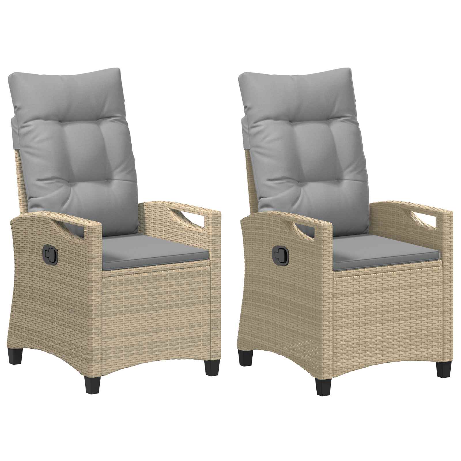 Tuinstoel 2 pcs Beige en Licht Grijs 56 x 60 x 112 cm is nu te koop bij PeponiXL, paradijselijk wonen!