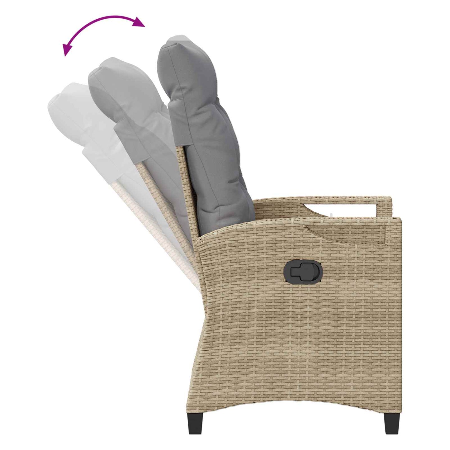 Tuinstoel 2 pcs Beige en Licht Grijs 56 x 60 x 112 cm is nu te koop bij PeponiXL, paradijselijk wonen!