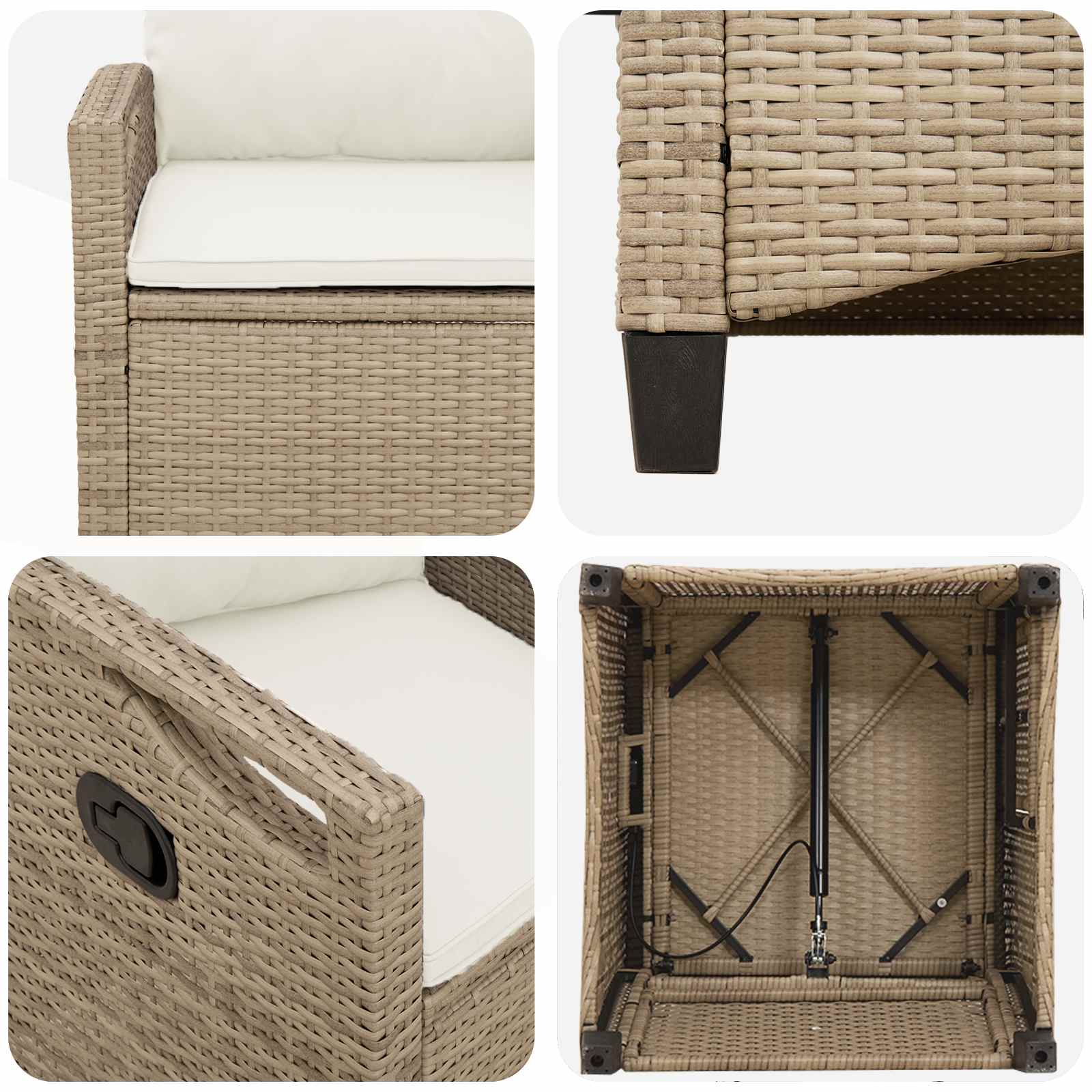 Tuinstoel 2 pcs Beige en Crème 56 x 60 x 112 cm is nu te koop bij PeponiXL, paradijselijk wonen!