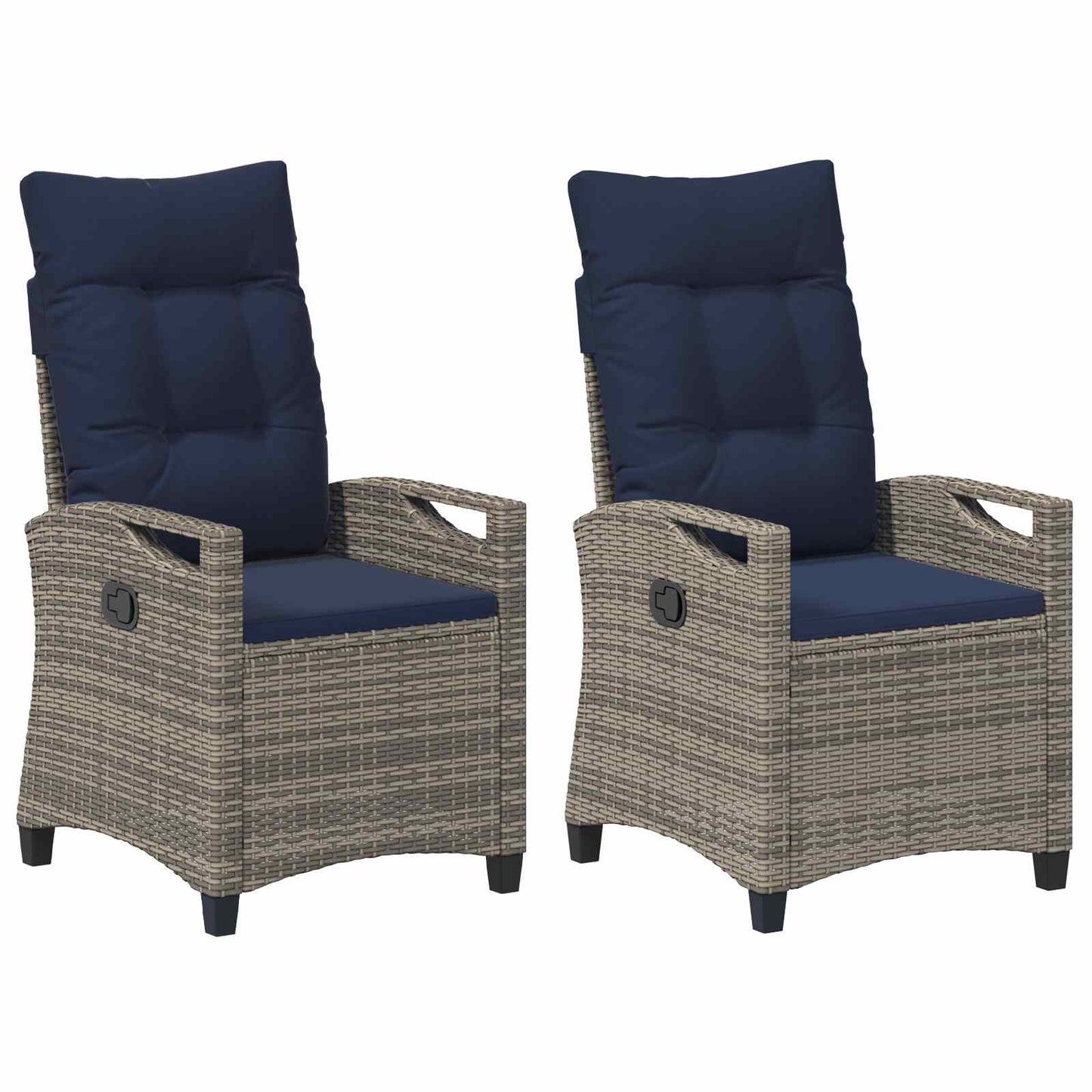 Tuinstoel 2 pcs grijs en marineblauw 56 x 60 x 112 cm is nu te koop bij PeponiXL, paradijselijk wonen!